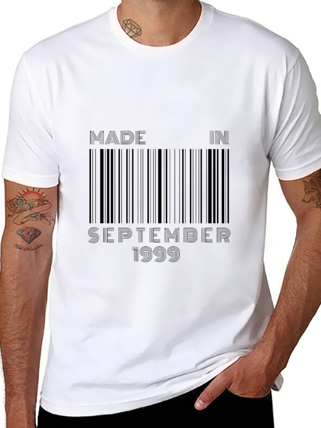 Black Made in September 1999 Barcode T-Shirt view 8