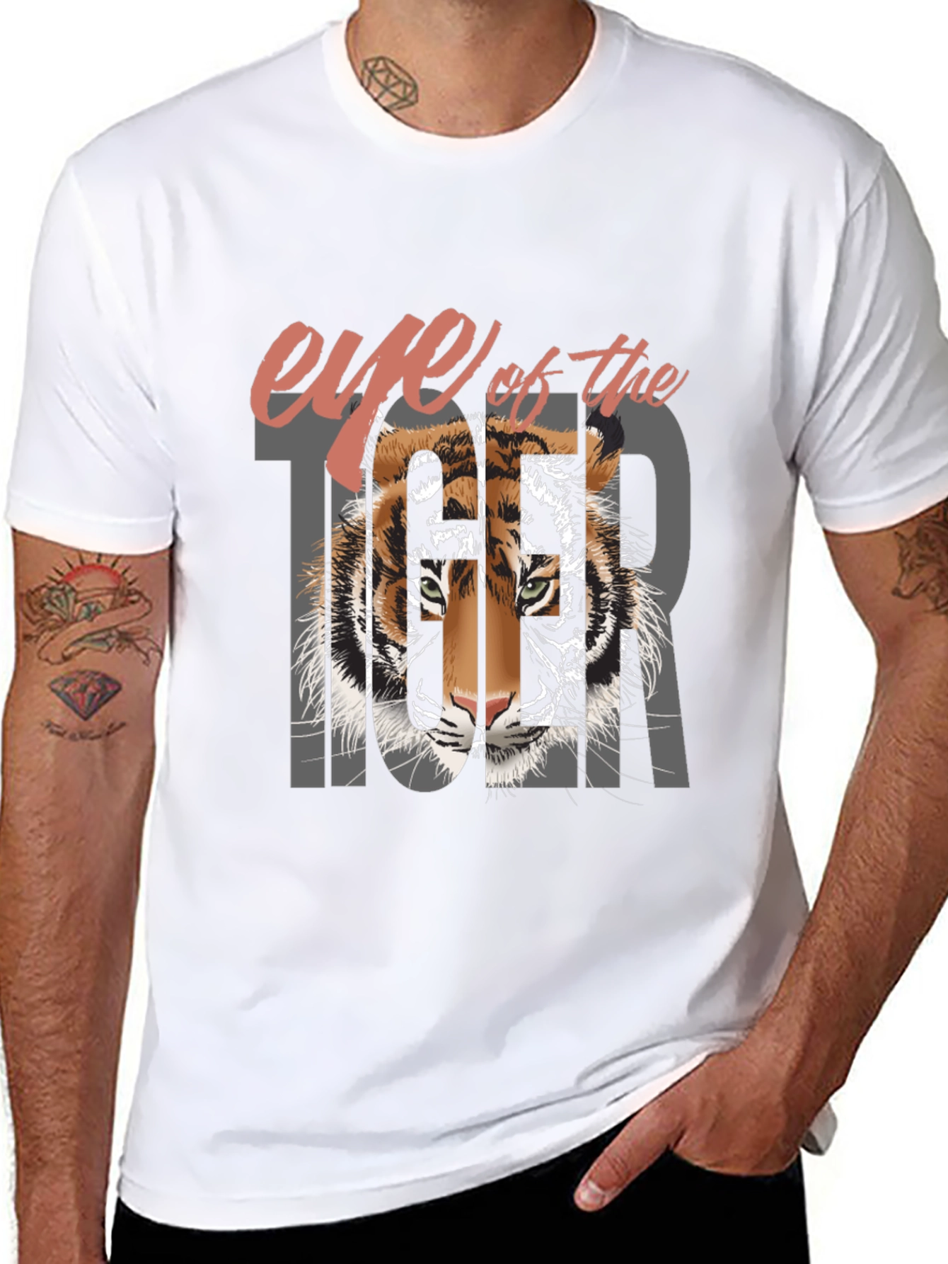 Black Eye of the Tiger Graphic Tee - Cool Casual Wear view 8