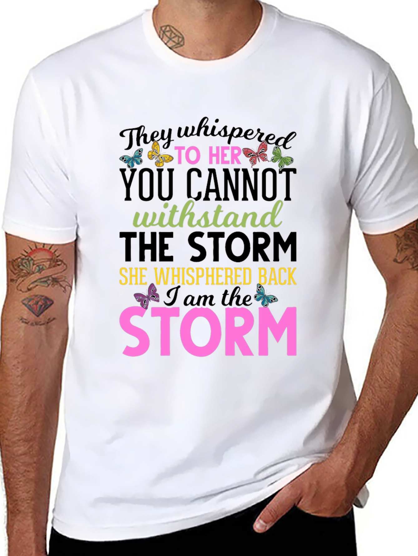Black I am the Storm T-Shirt view 8