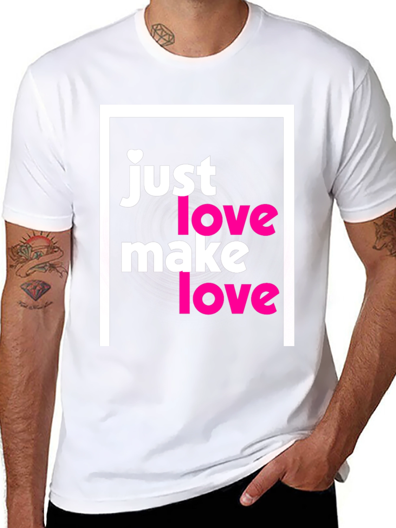 Black Just Make Love T-Shirt - Soft Cotton Tee view 8