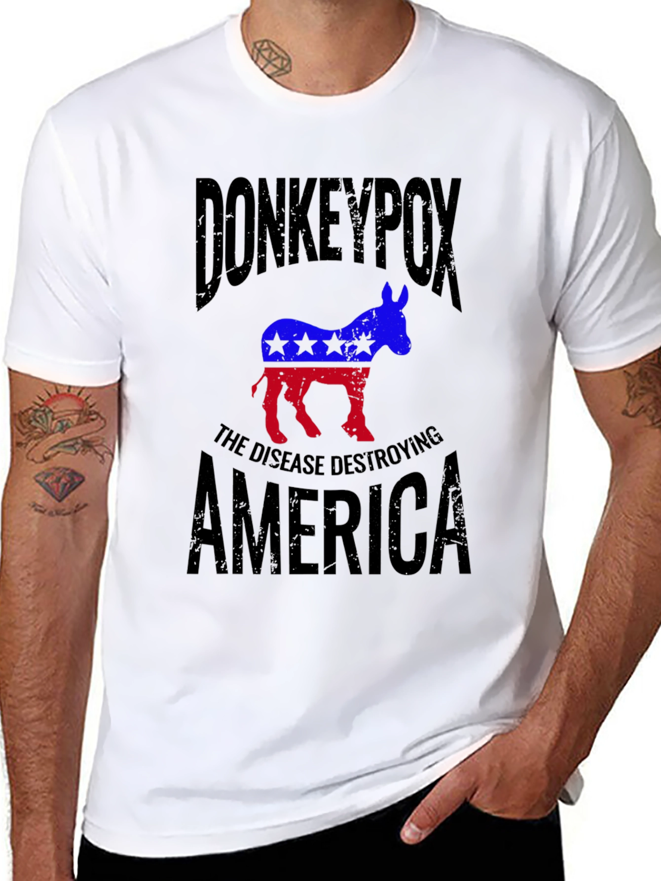 Black Donkeypox Graphic T-Shirt view 8