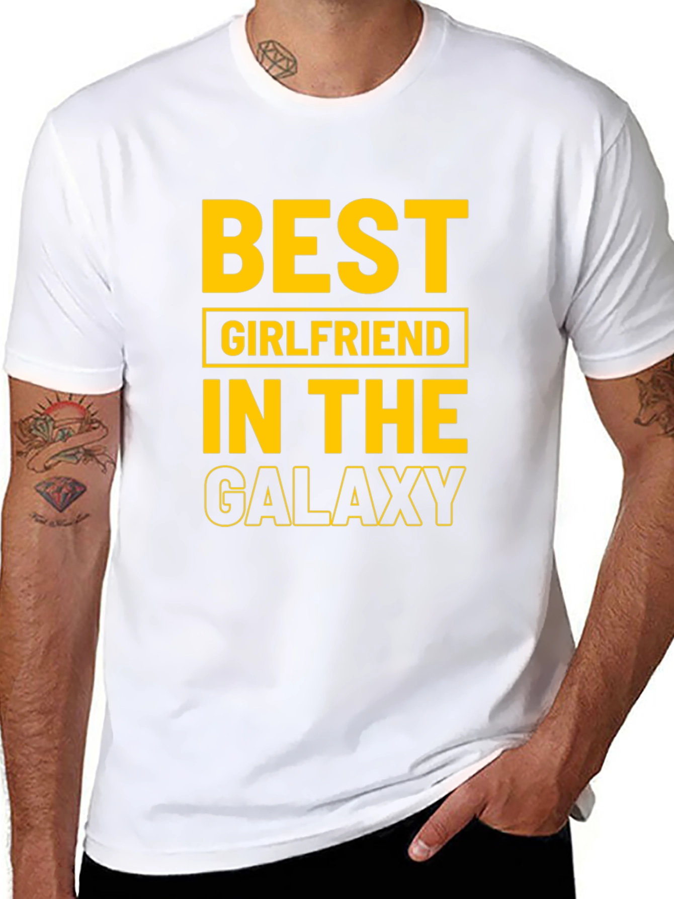 Black Best Girlfriend in the Galaxy Black T-Shirt view 8