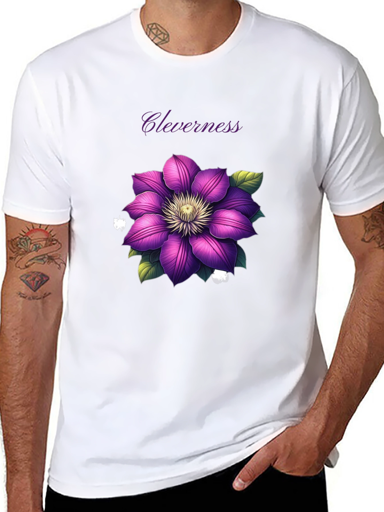 Black Cleverness Floral Graphic Black T-Shirt view 8