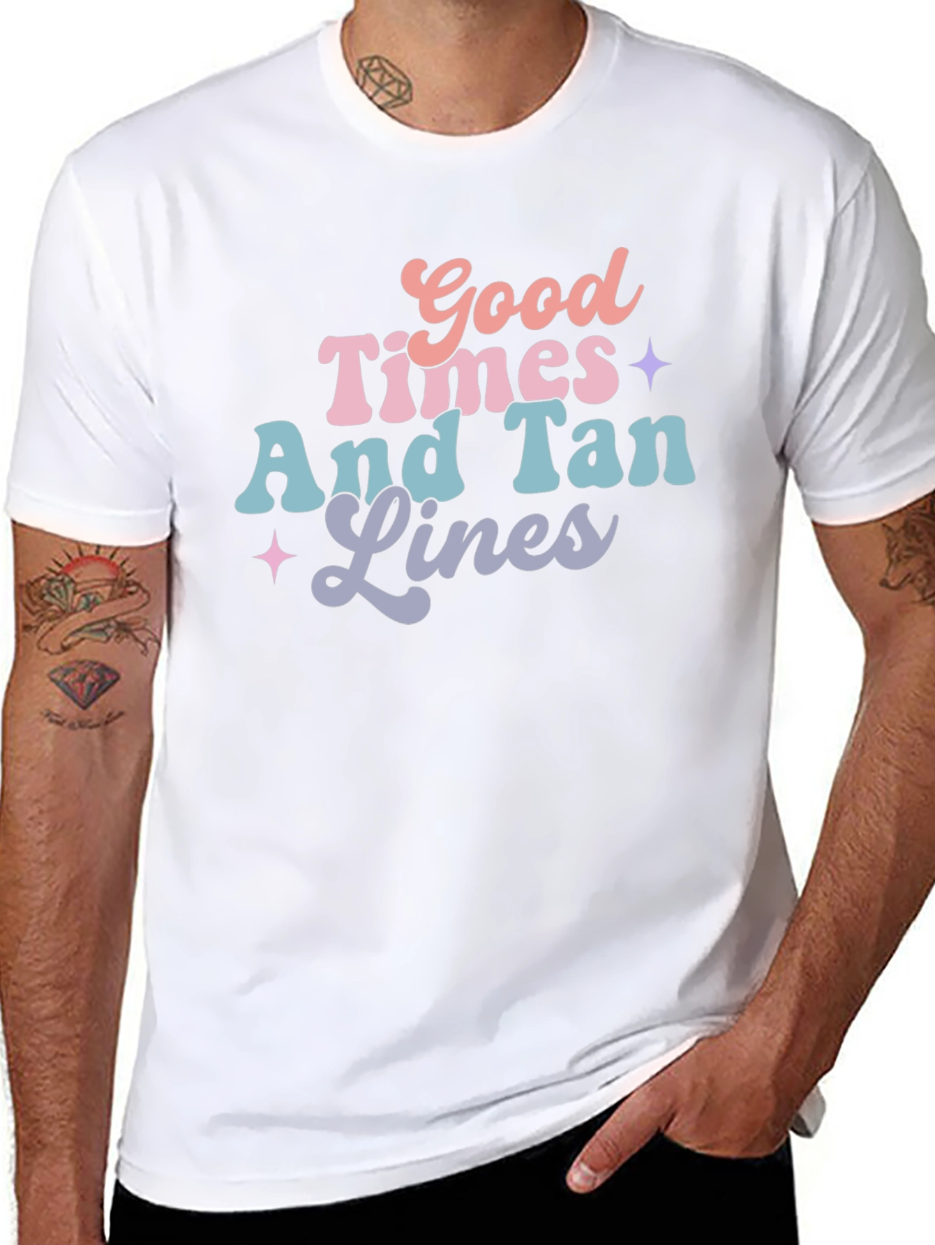Black Good Times & Tan Lines Graphic Tee - Black view 8