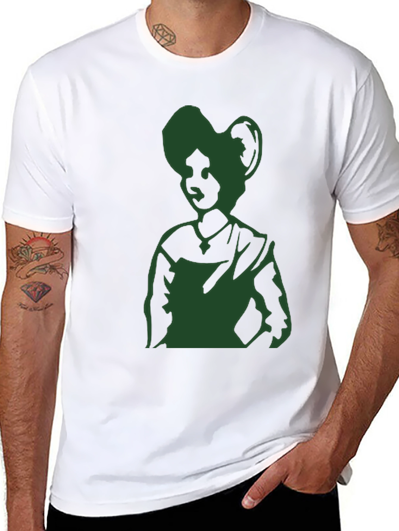 Black Silhouette Graphic Tee - Soft Cotton Blend view 8