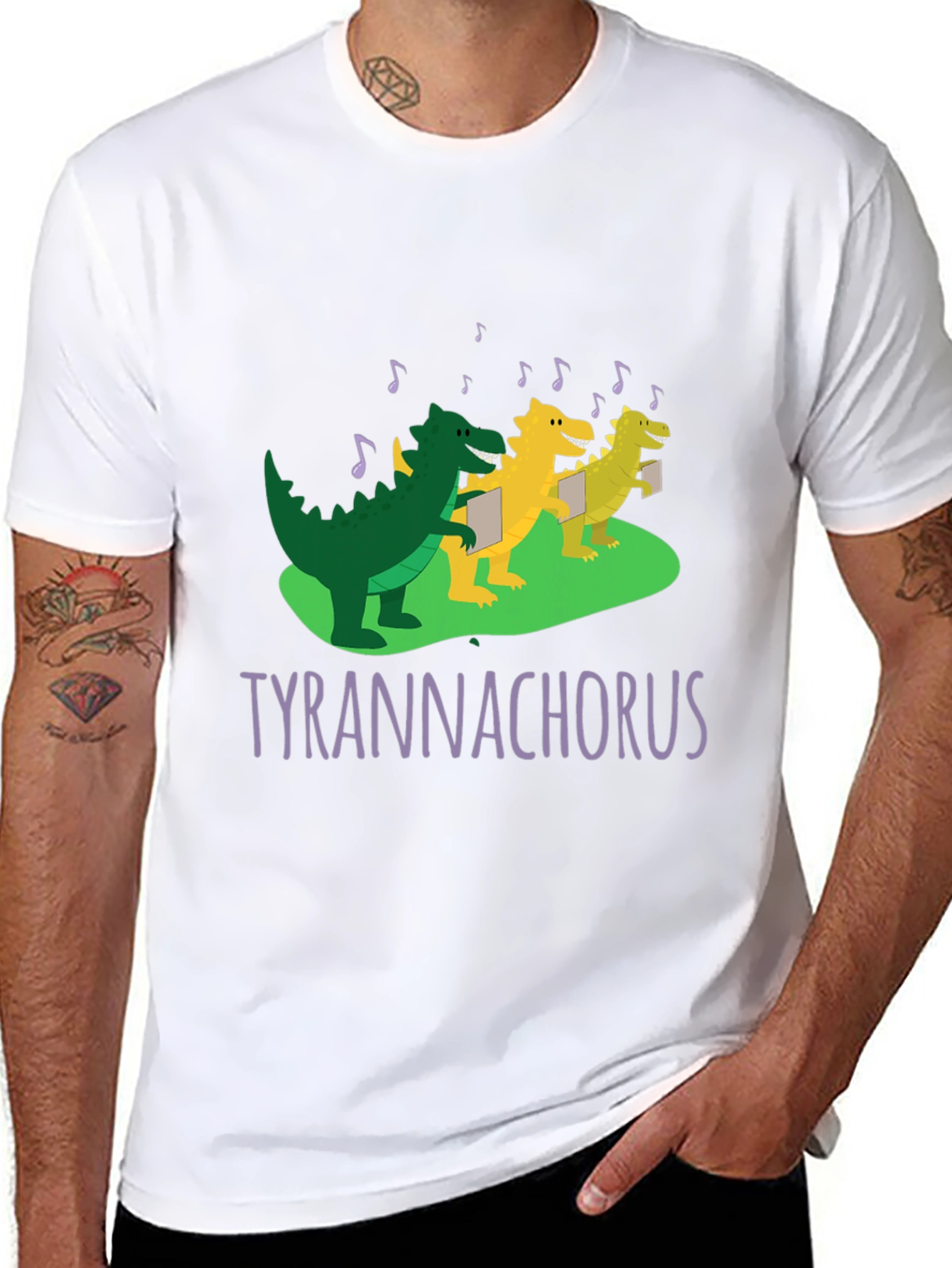 Black Tyrannachorus T-Shirt: Dinosaur Choir Tee view 8