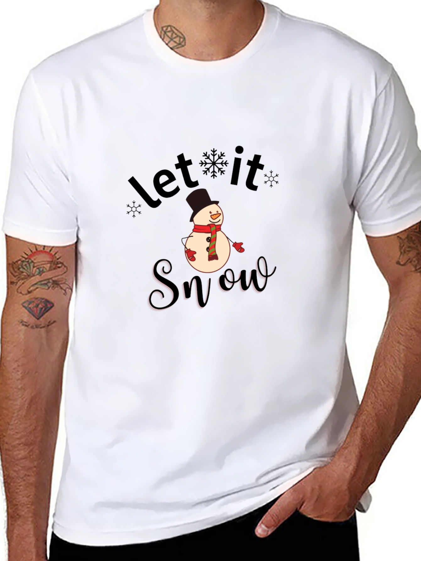 Black Let it Snow Graphic T-Shirt view 8