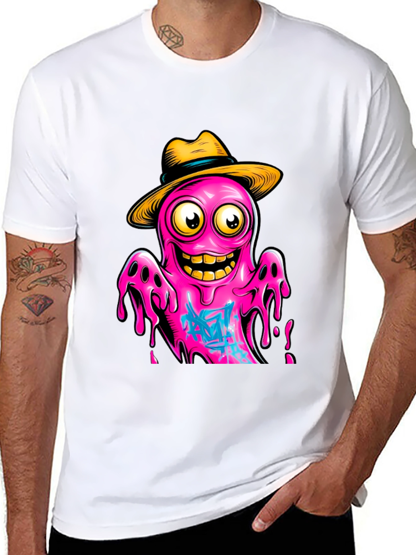 Black Cartoon Octopus T-Shirt - Funky Graphic Tee view 8