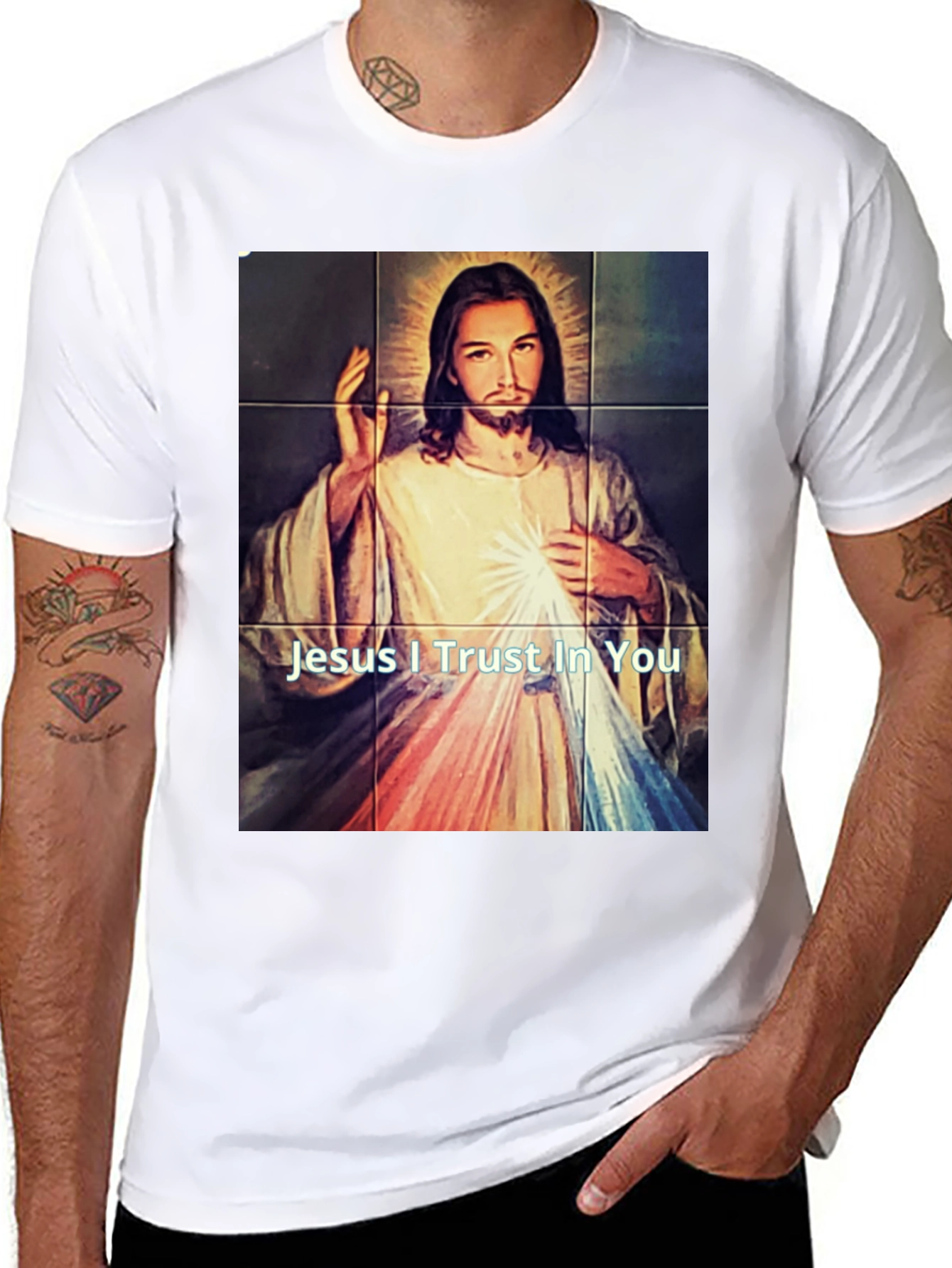 Black Jesus I Trust In You Graphic T-Shirt view 8