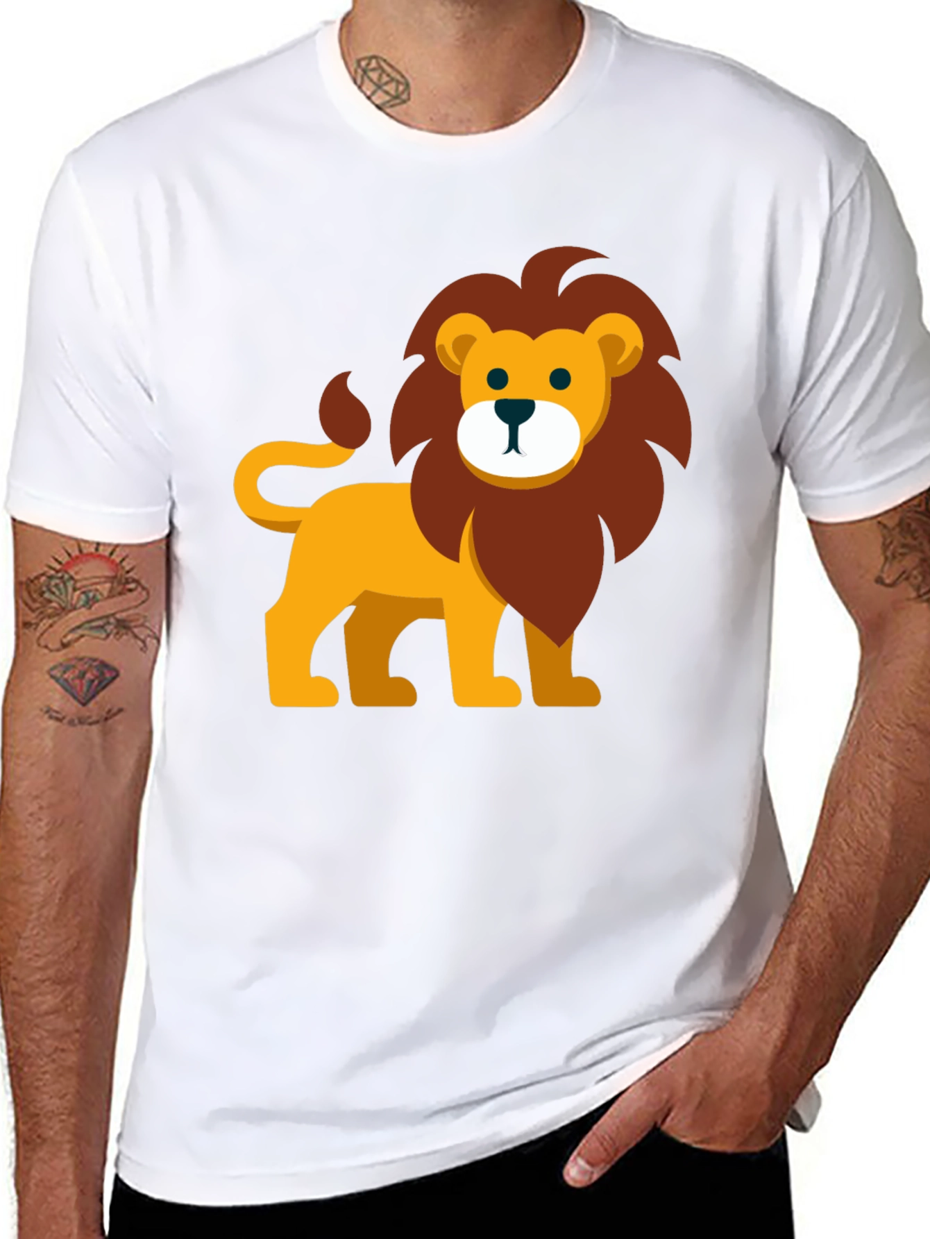 Black Lion Graphic Tee - Fun Animal Print view 8