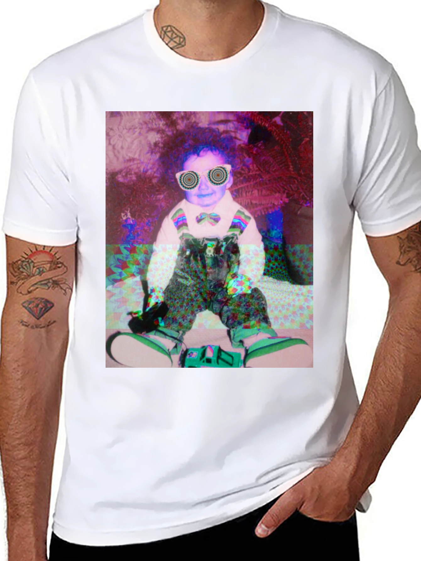 Black Psychedelic Baby Graphic Tee view 8