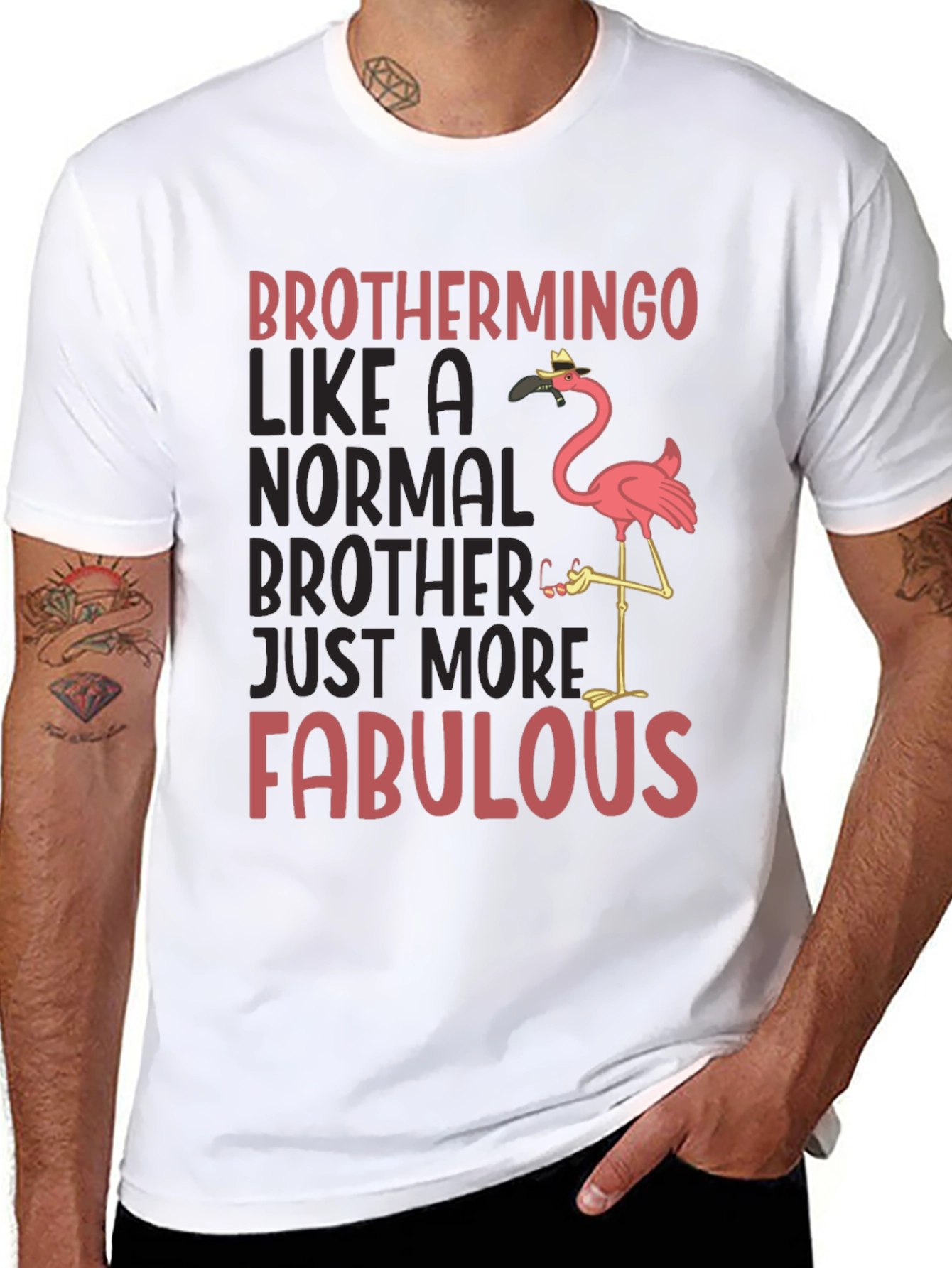 Black Brothermingo Fabulous Flamingo T-Shirt view 8