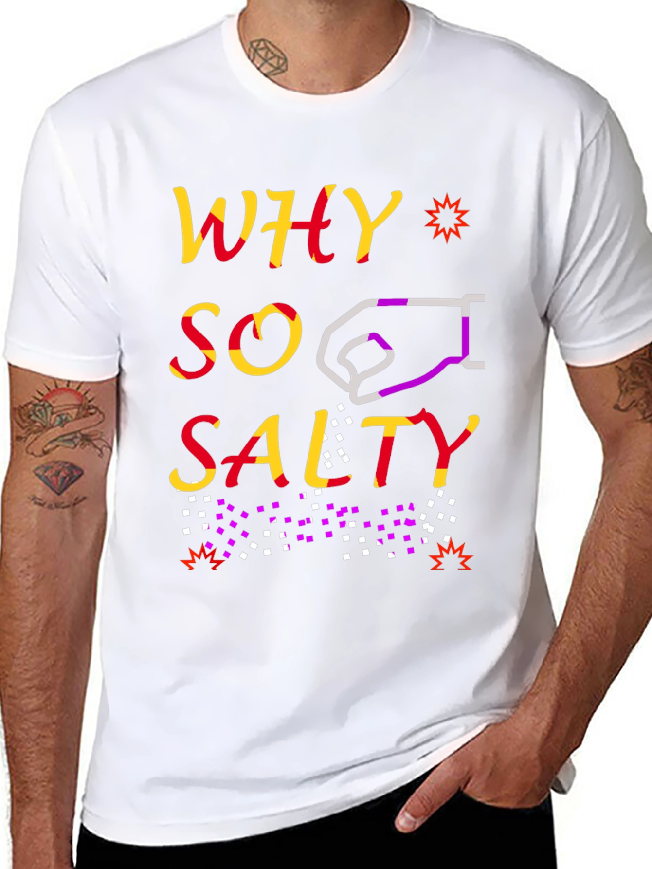 Black Why So Salty Graphic Tee - Trendy & Unique view 8