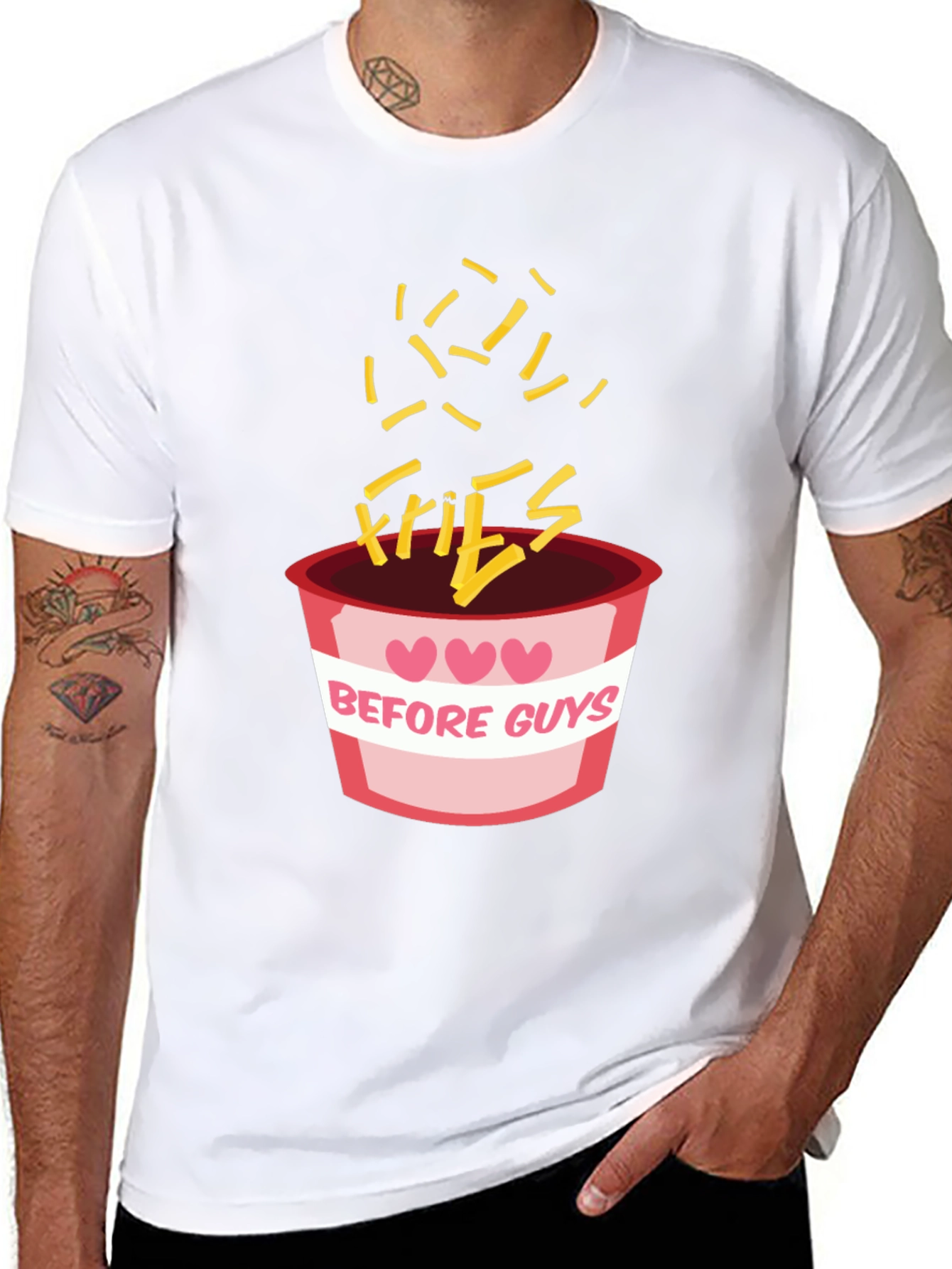 Fries Before Guys Graphic Tee - 8