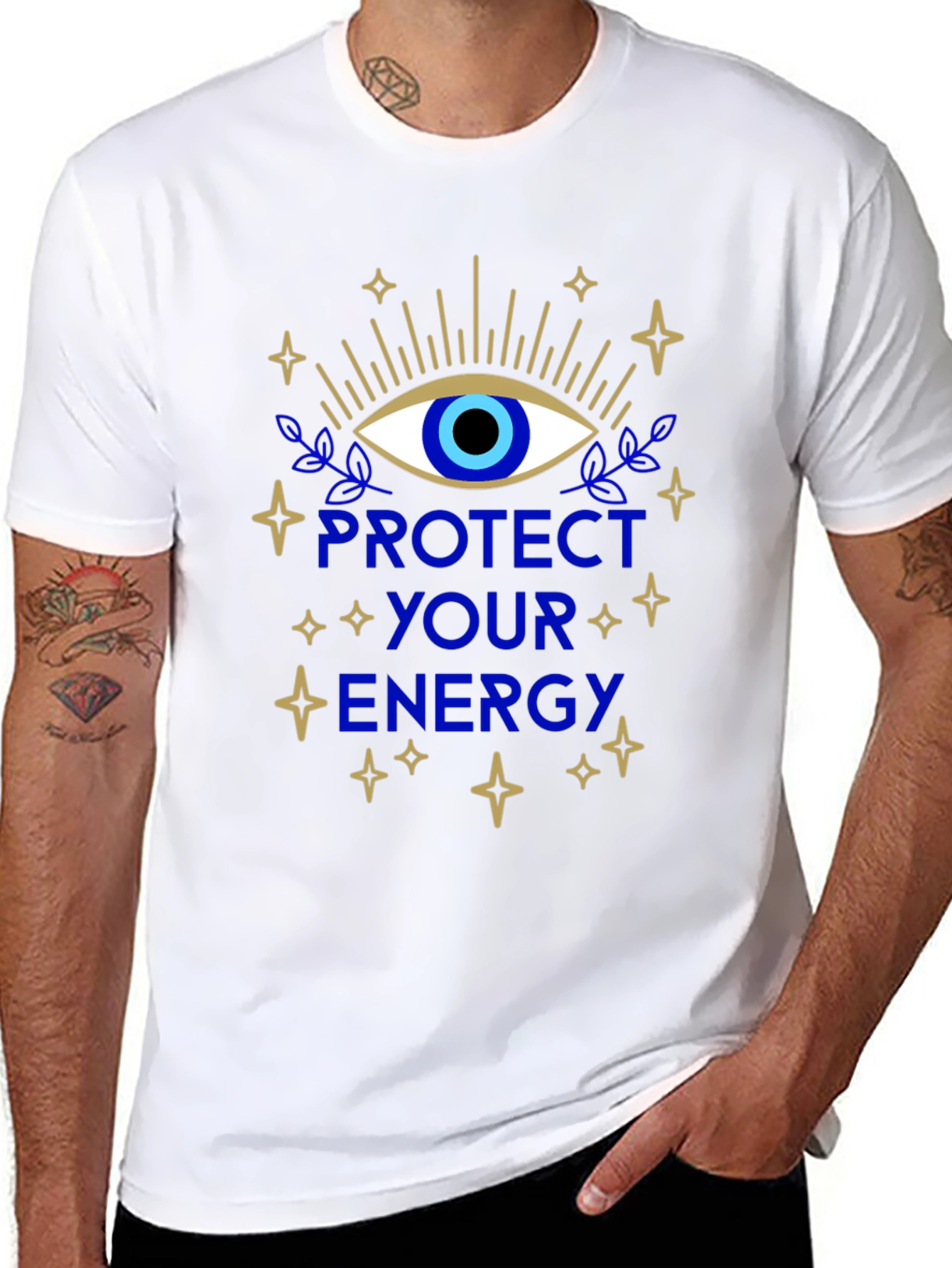 Black Protect Your Energy Graphic T-Shirt view 8