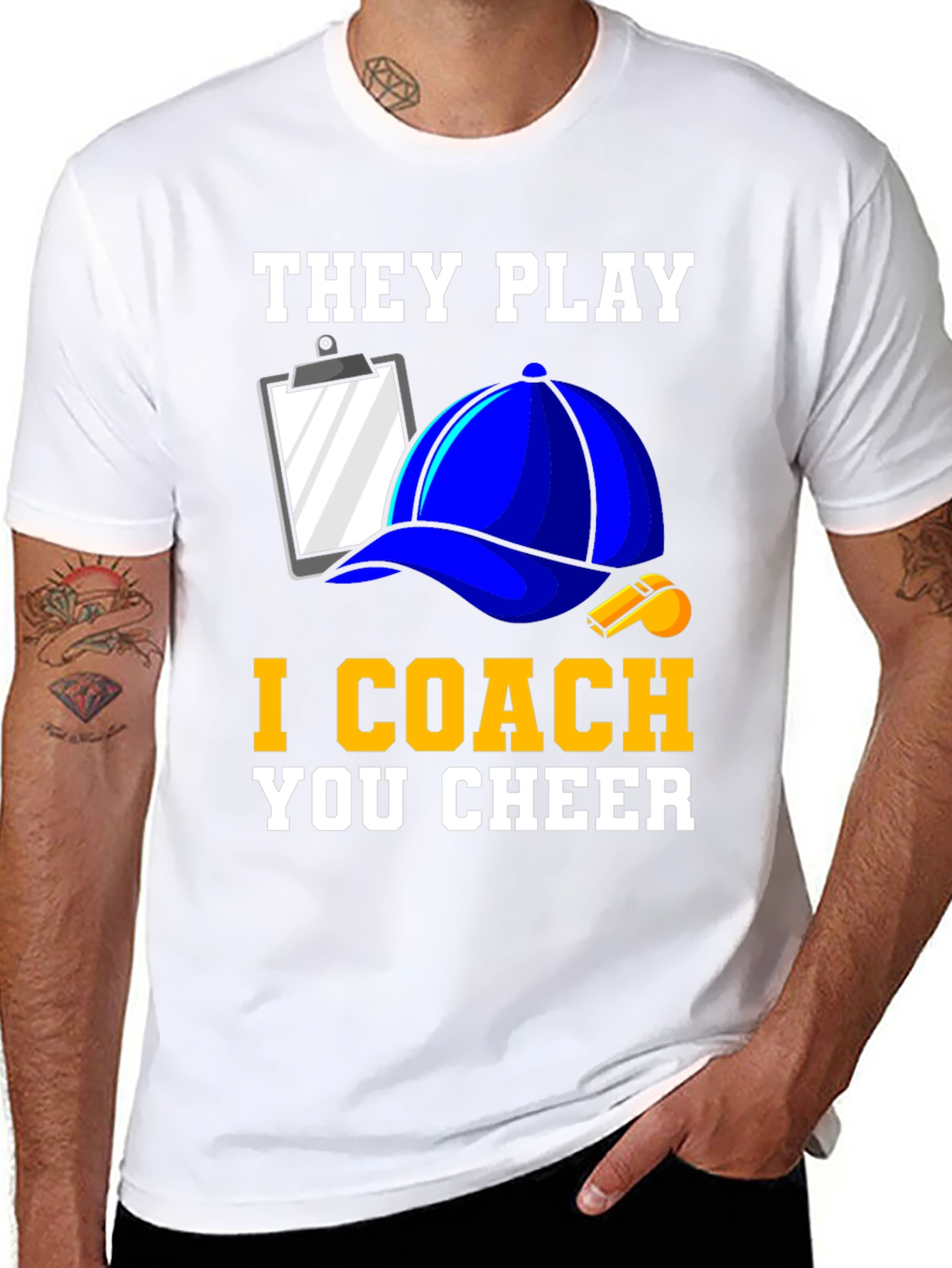 Black They Play I Coach You Cheer T-Shirt view 8