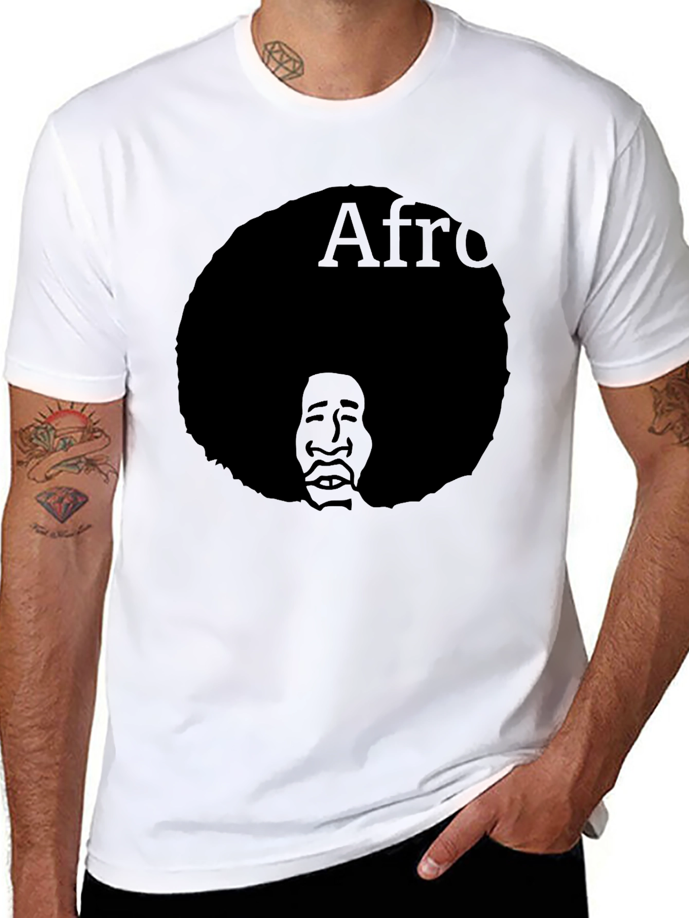 Black Afro Silhouette Graphic T-Shirt - Classic Black Tee view 8