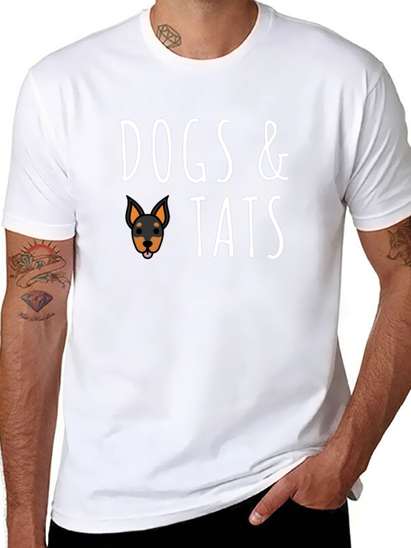 Black Dogs & Tats Black Graphic T-Shirt view 8