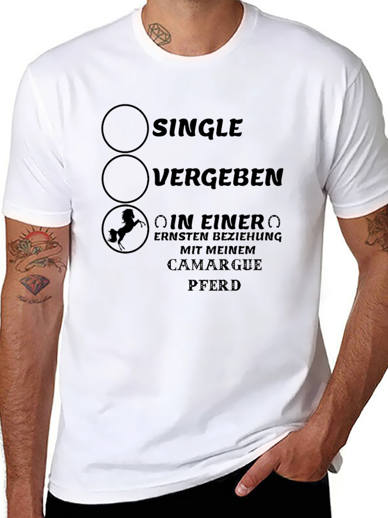 Black Single Taken Camargue Pferd T-Shirt view 8