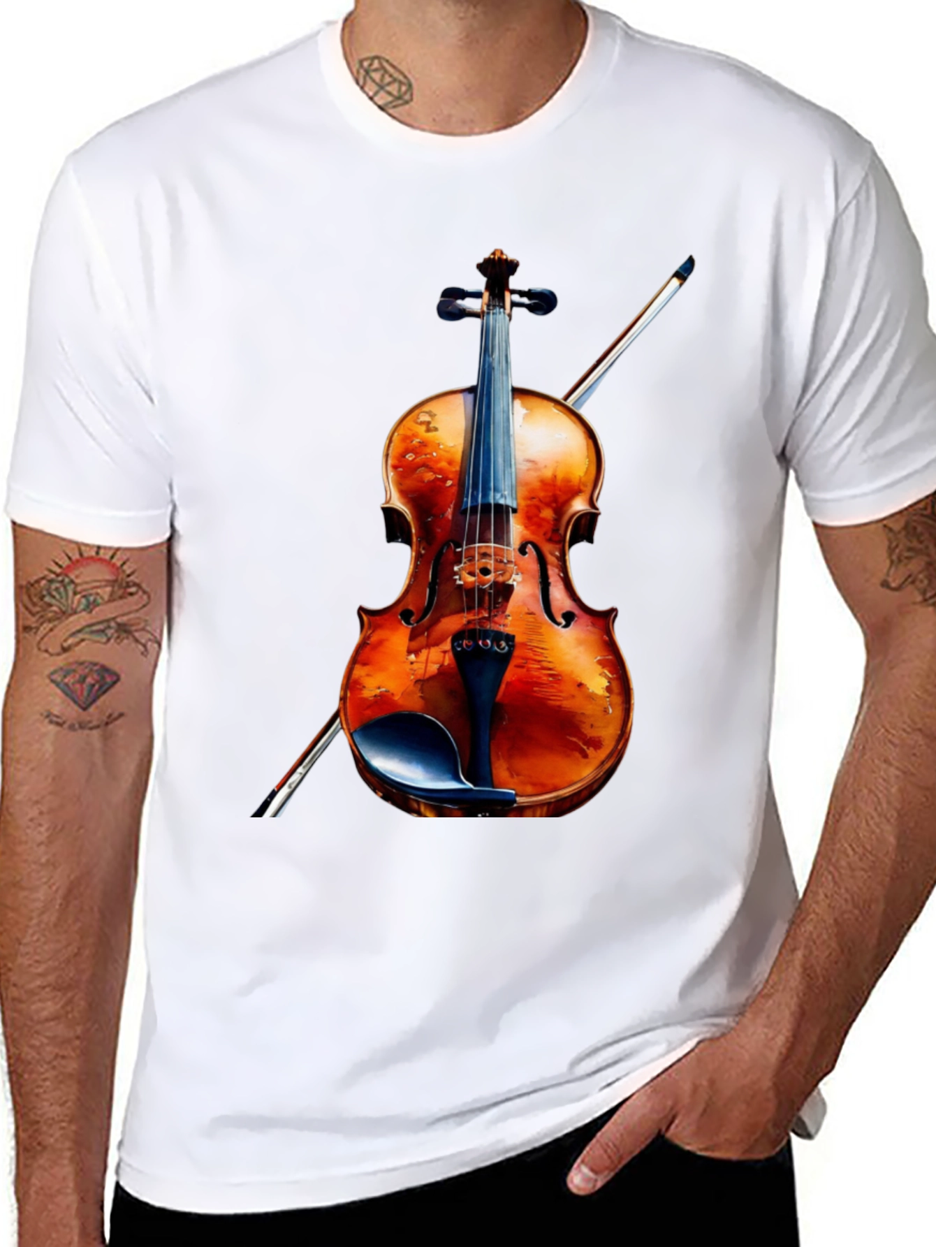 Black Violin Graphic Tee - Musical Instrument Shirt view 8