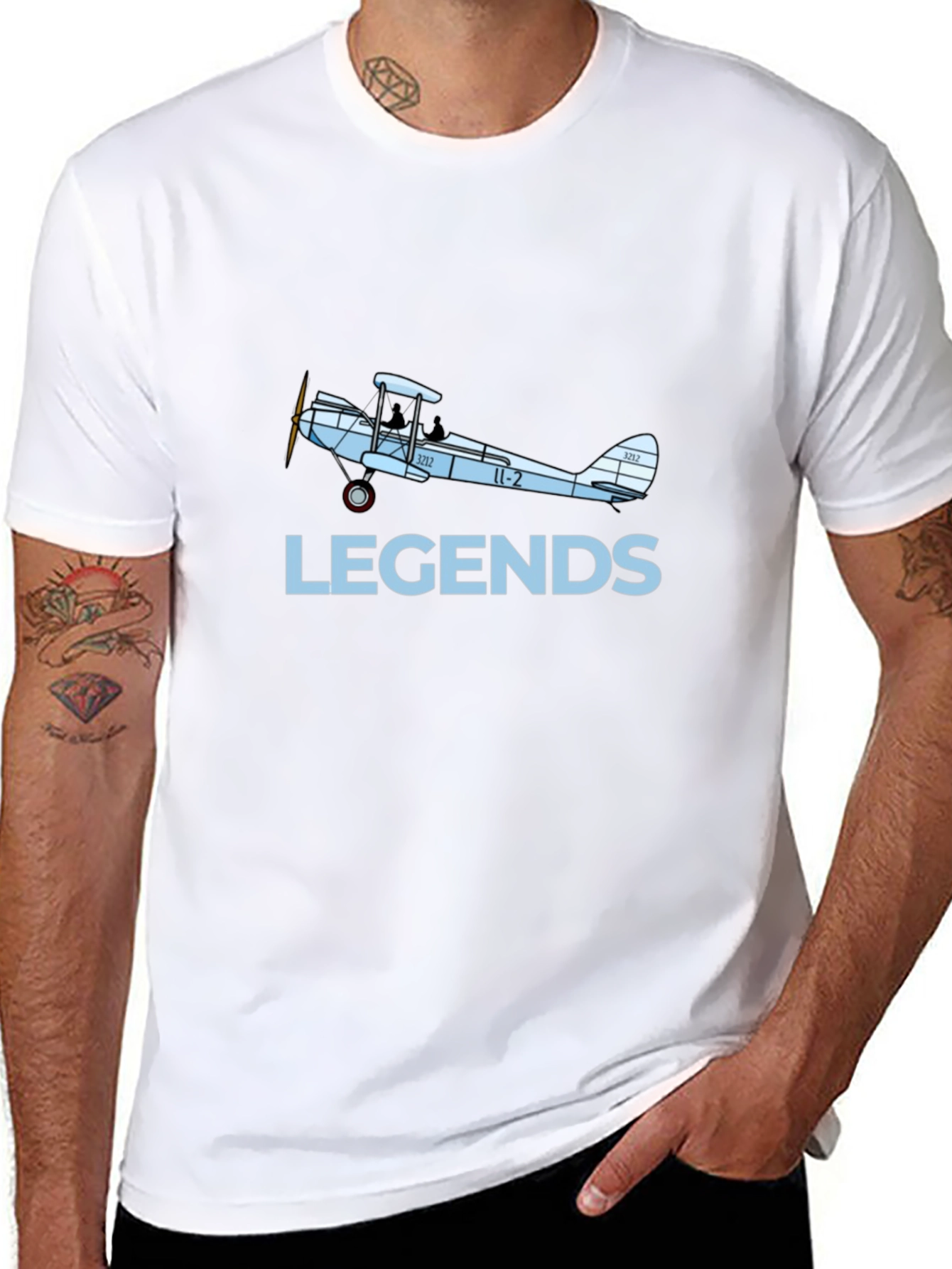 Black Legends Biplane Graphic T-Shirt - Black view 8