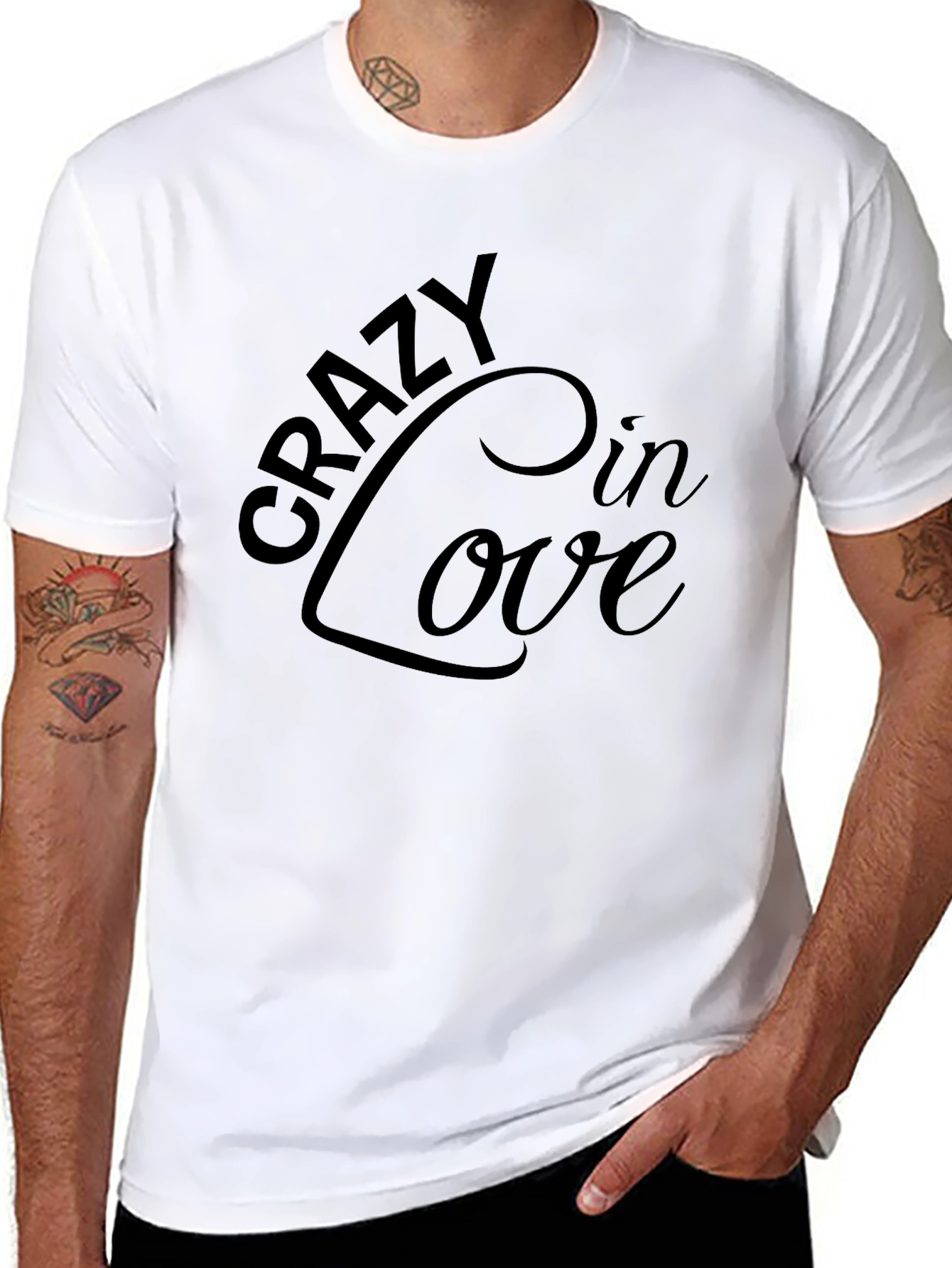 Black Crazy In Love T-Shirt - Stylish Graphic Tee view 8