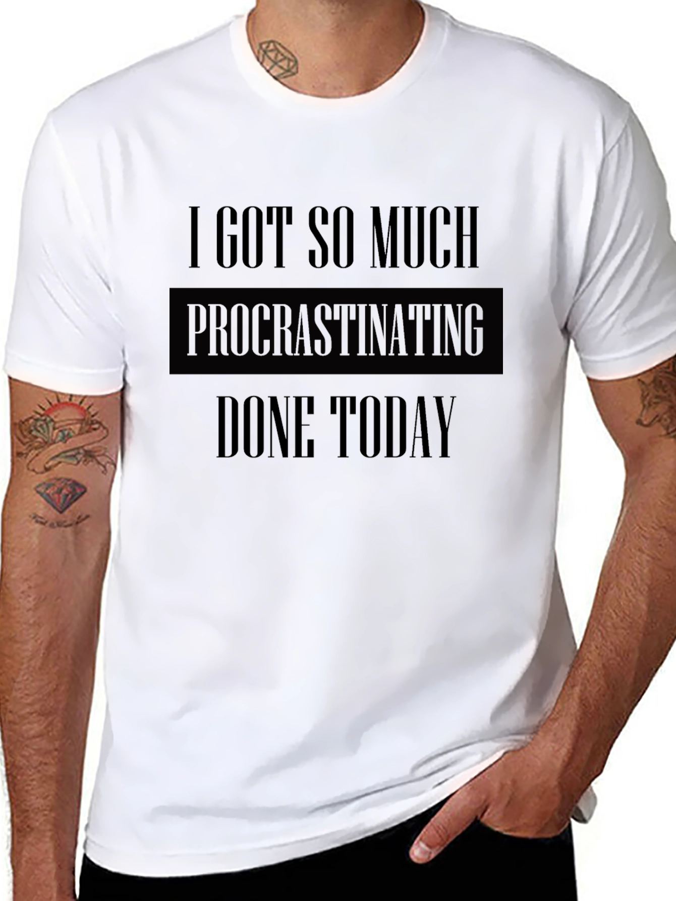 Black Procrastinating Humor Graphic Tee  view 8