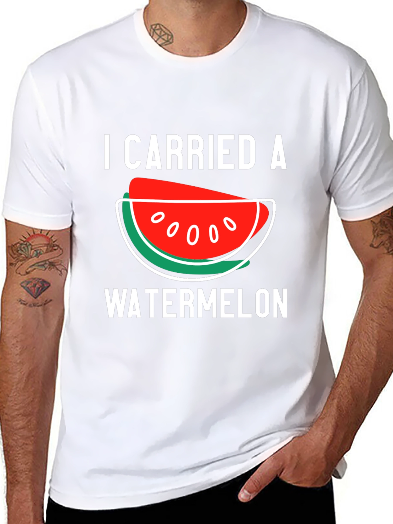 Black I Carried a Watermelon T-Shirt view 8