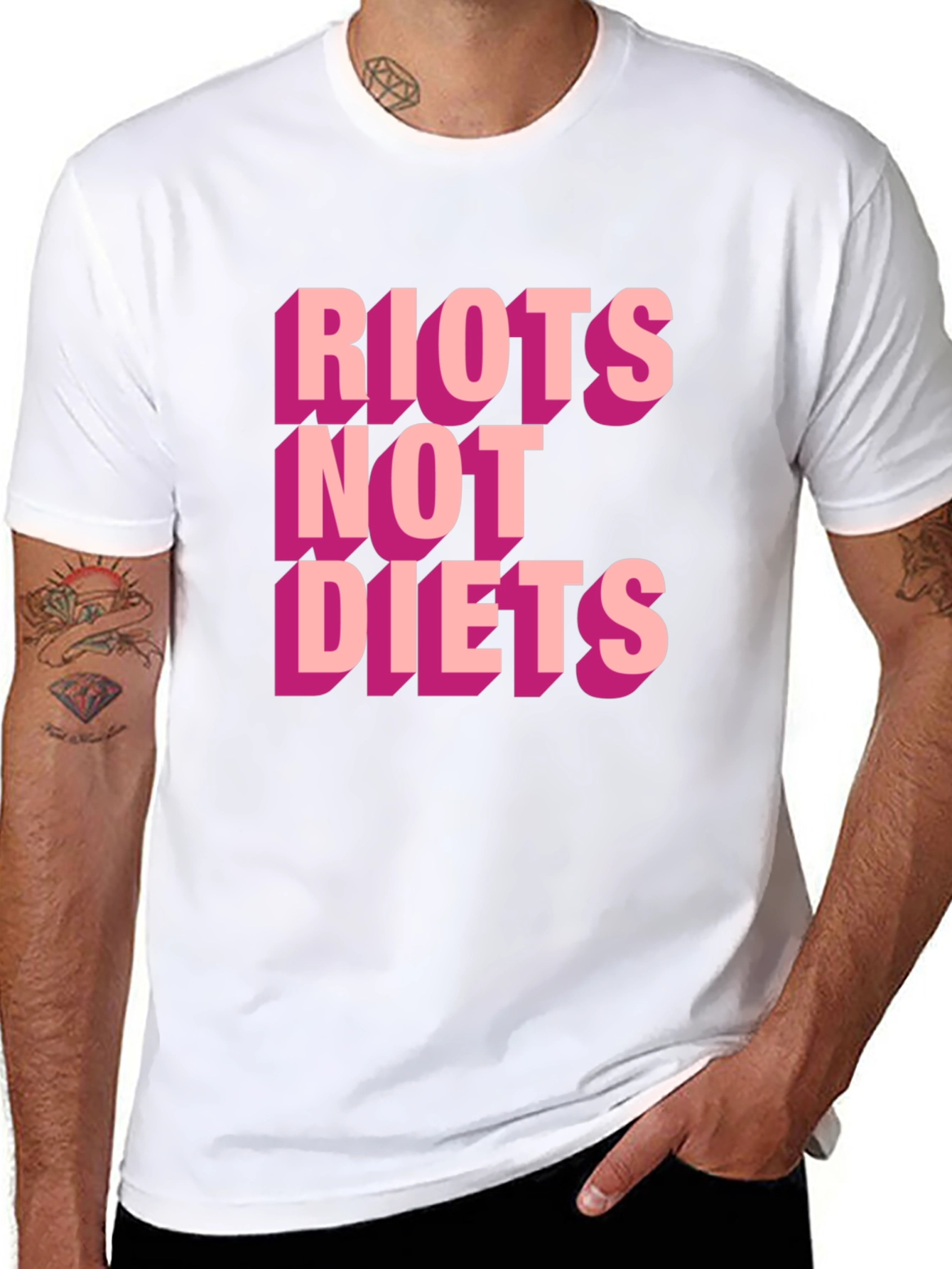 Black Riots Not Diets Graphic Tee view 8