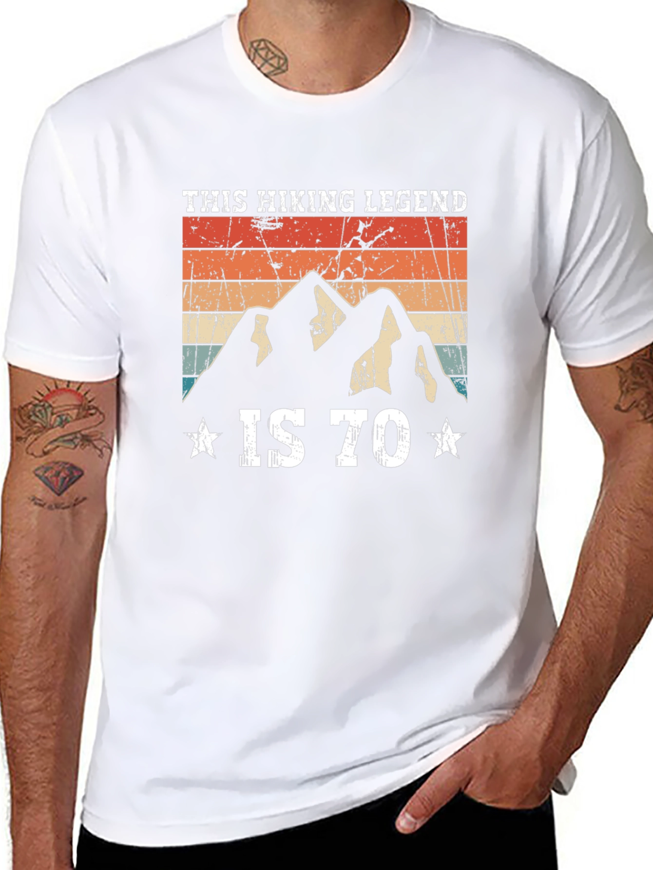 Black Hiking Legend 70th Birthday T-Shirt view 8