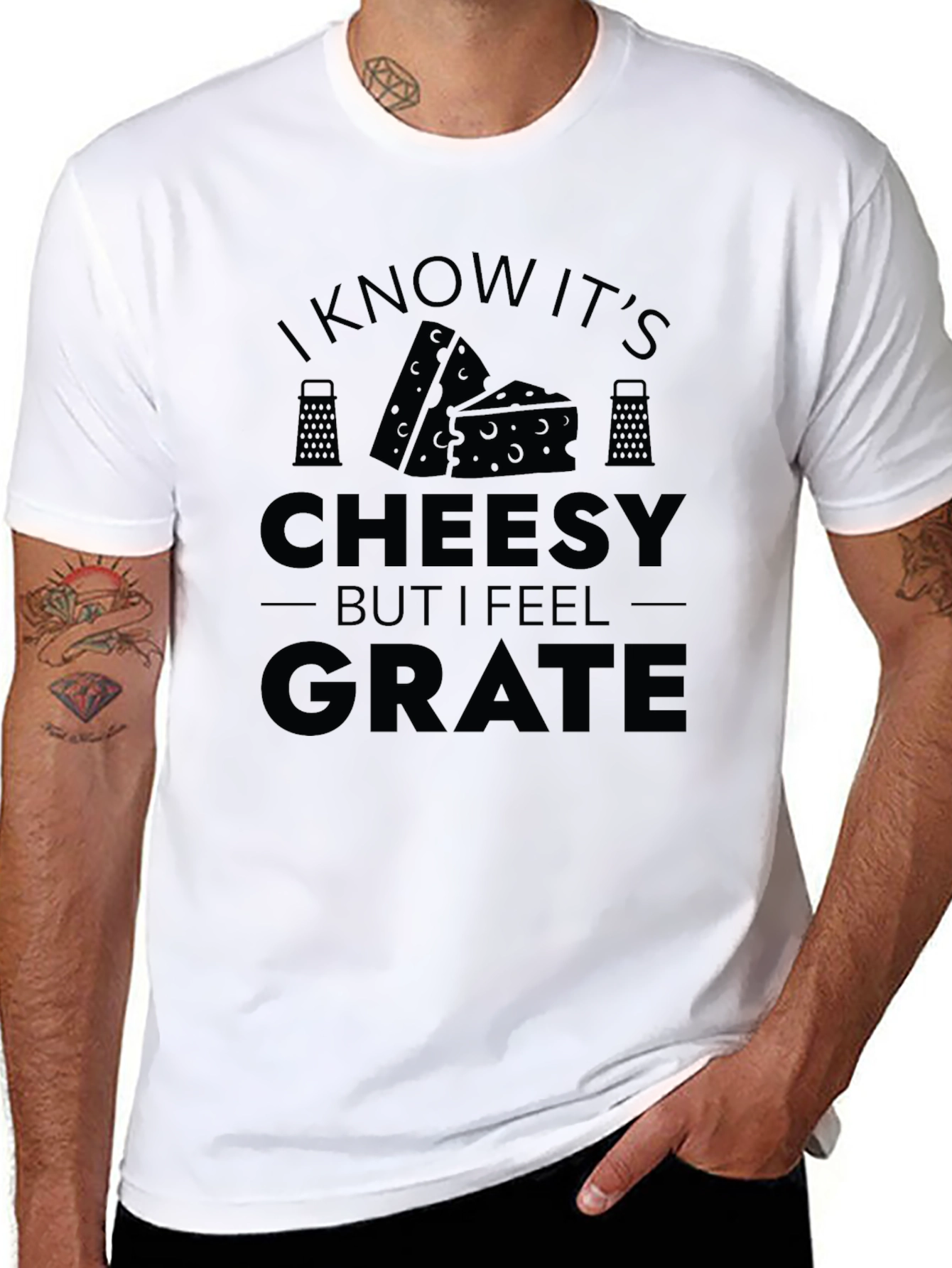 Black Funny Cheesy Grate T-Shirt view 8