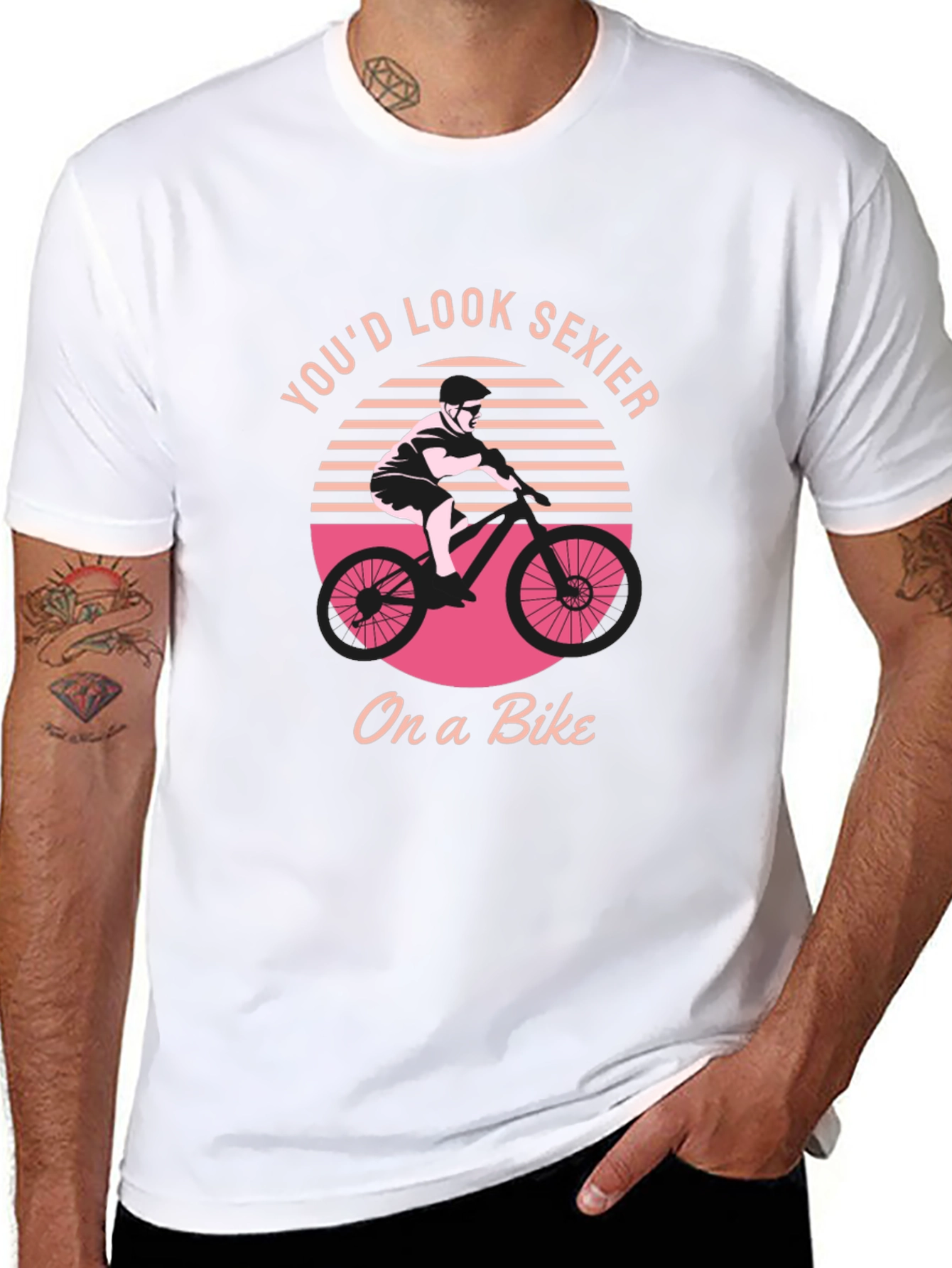 Black You'd Look Sexier On a Bike Graphic T-Shirt view 8