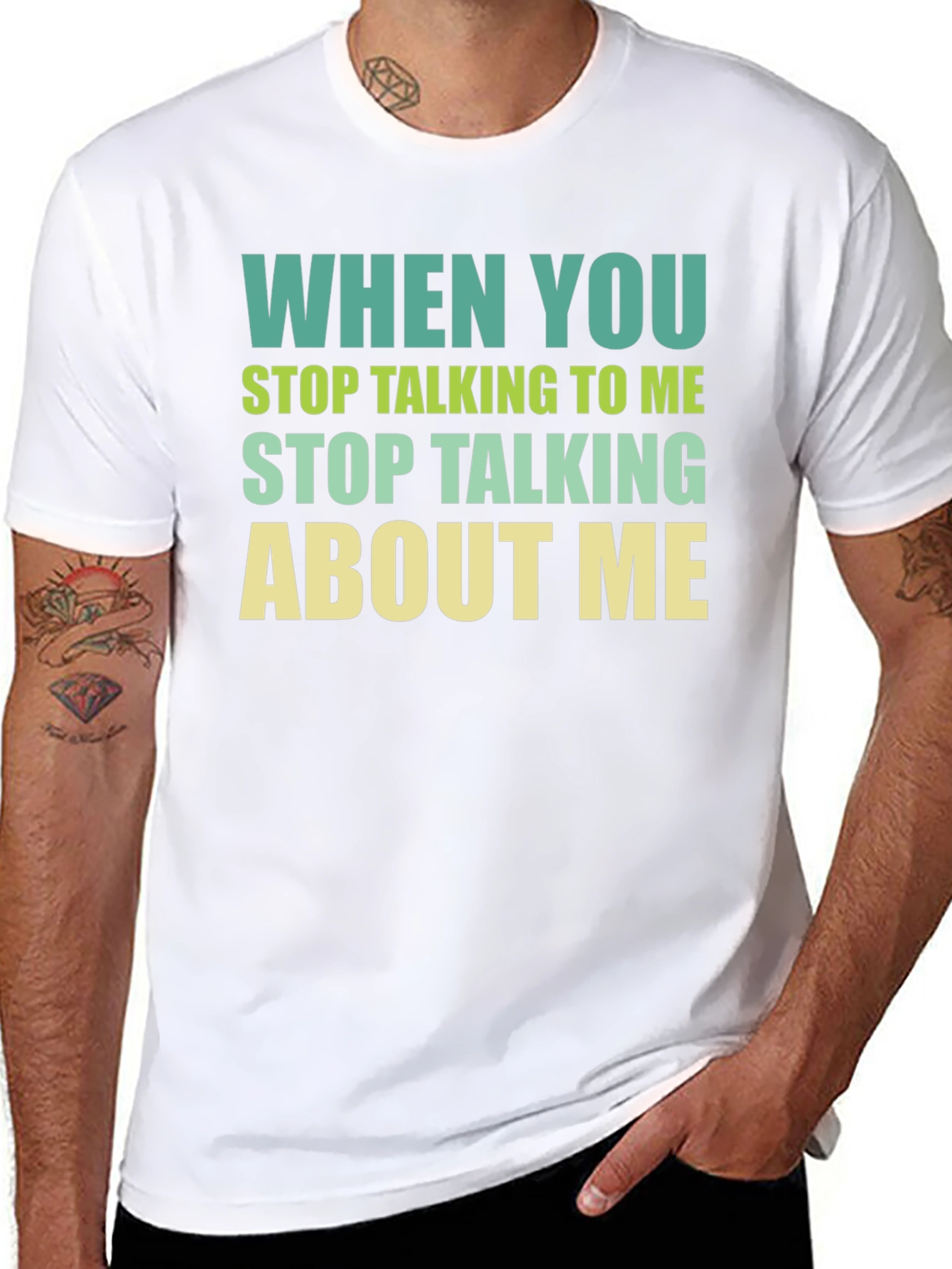 Black Funny Sarcastic Graphic T-Shirt - Stop Talking view 8