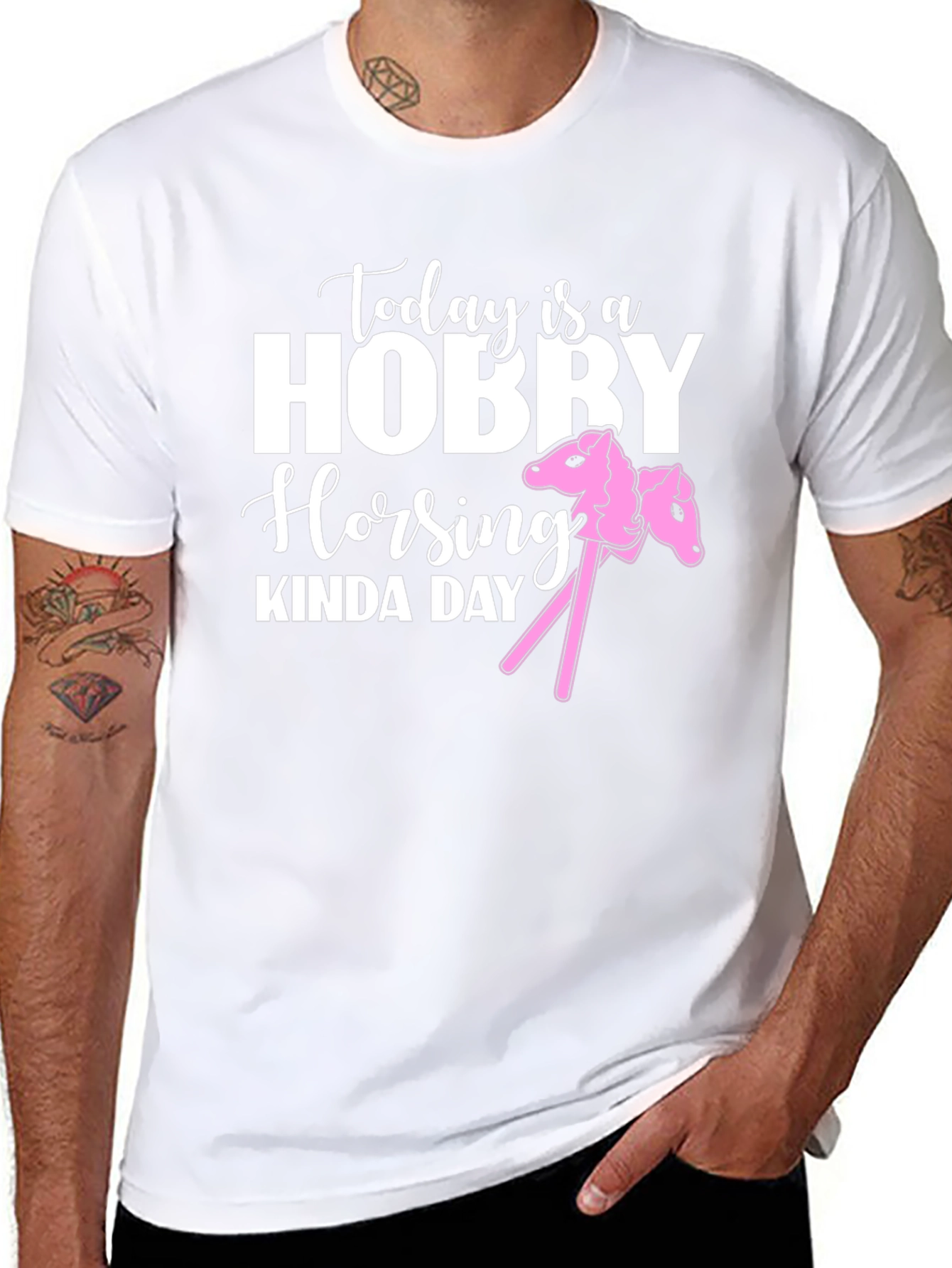 Black Hobby Horsing Kinda Day Graphic Tee view 8