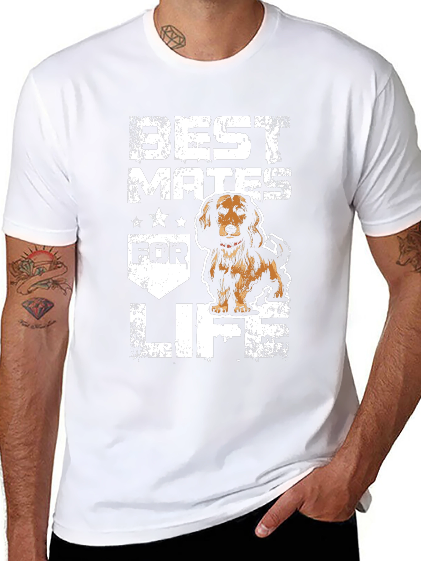 Black Best Mates For Life Dog T-Shirt view 8