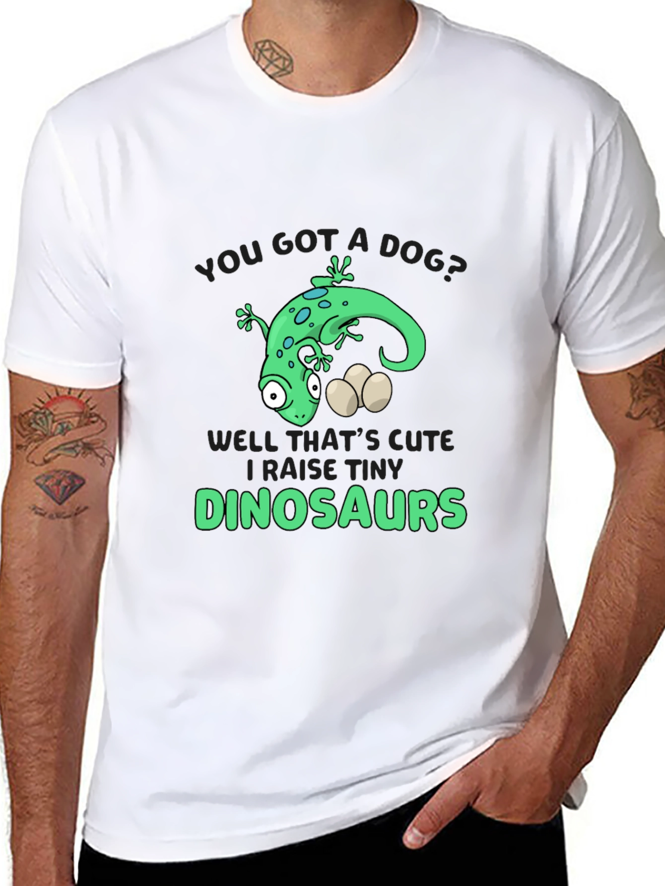 Black Funny Lizard Dinosaur T-Shirt view 8
