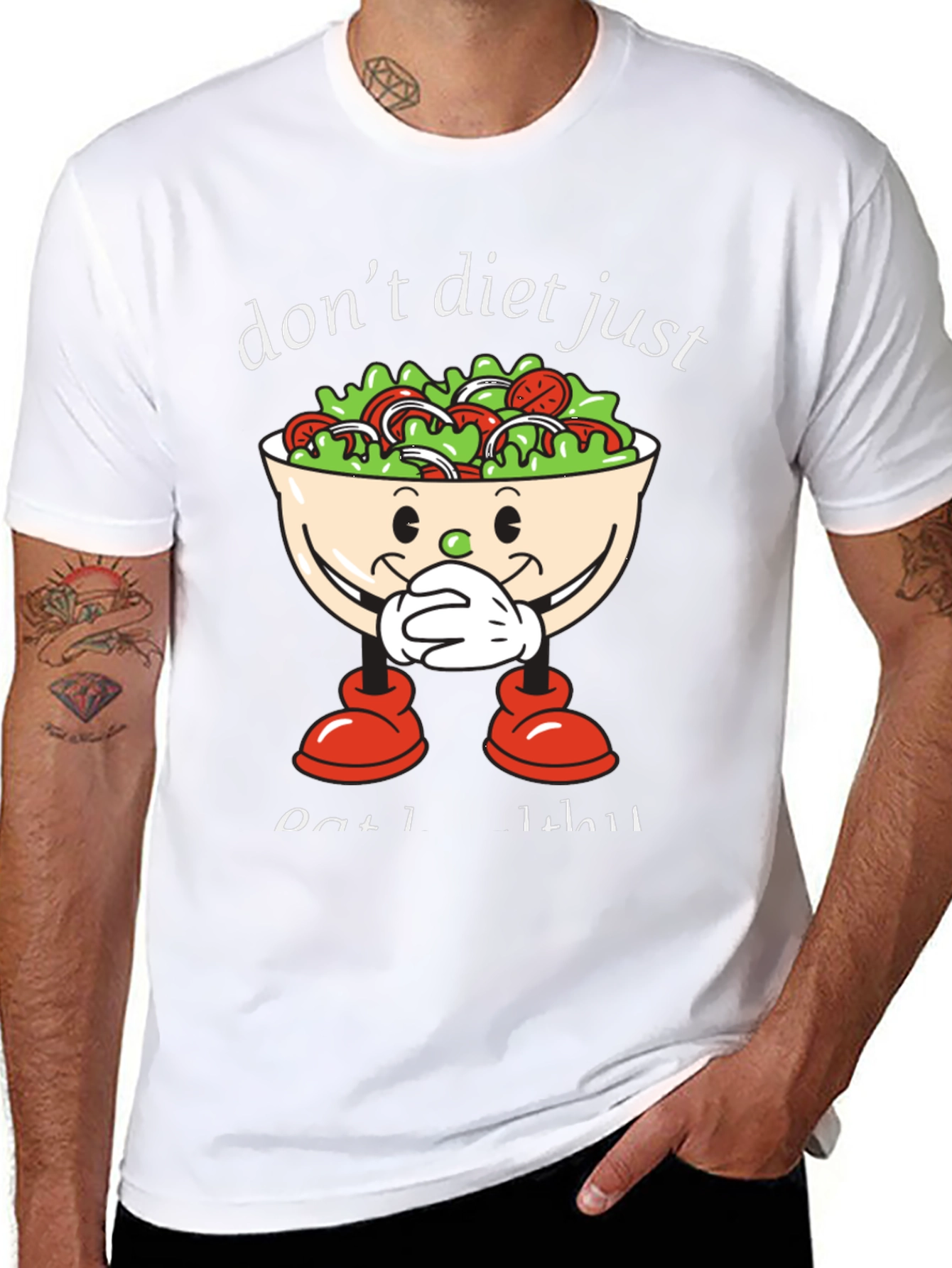 Black Don't Diet Just Eat Salad T-Shirt view 8