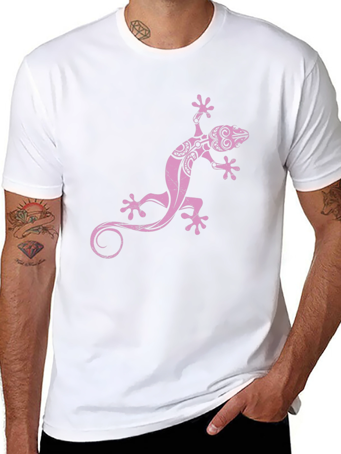 Pink Lizard Graphic T-Shirt - 8