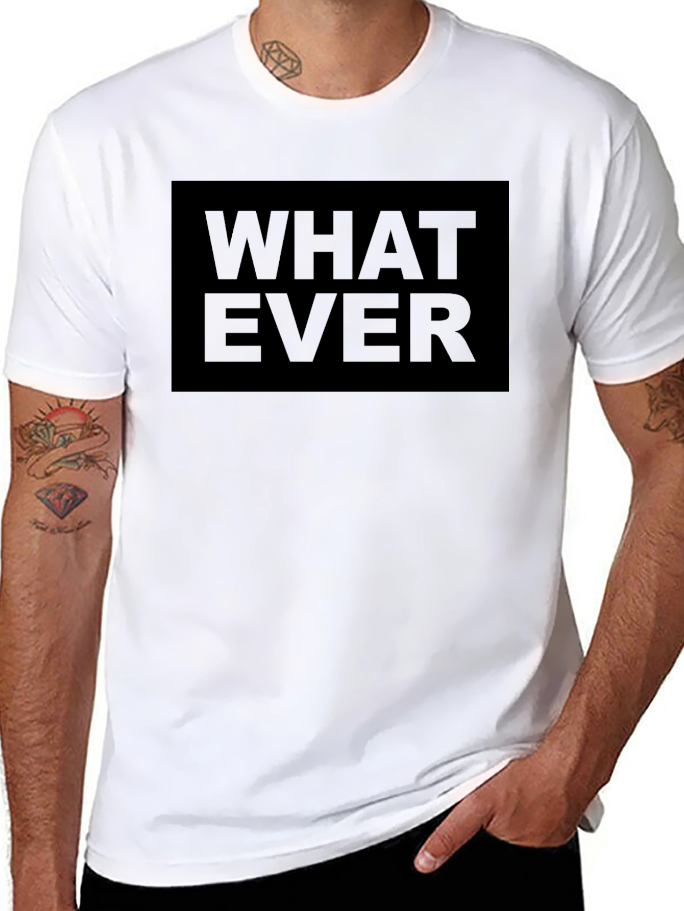 Black Whatever Graphic Tee - Unisex Casual Style view 8