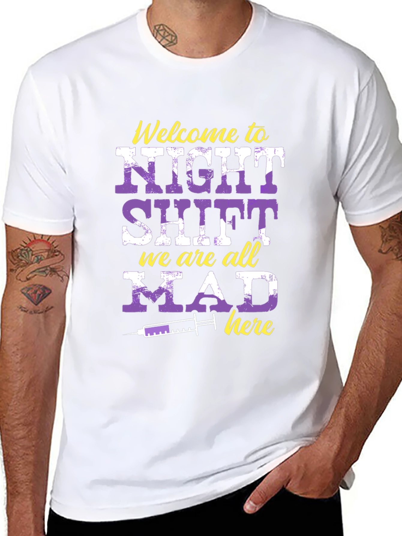Black Night Shift Nurse T-Shirt - We Are All Mad Here view 8