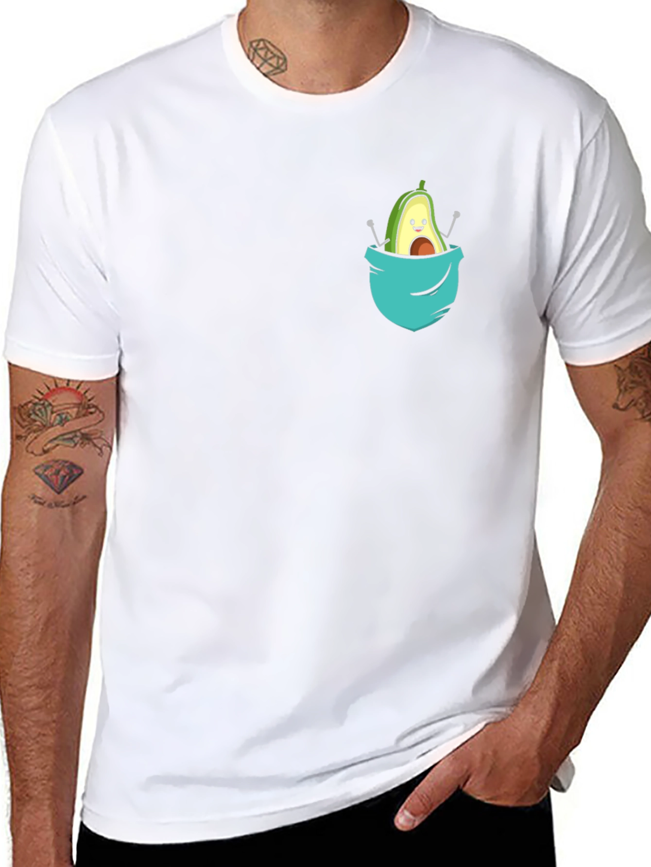 Avocado Pocket Tee - Cute Graphic T-Shirt - 8