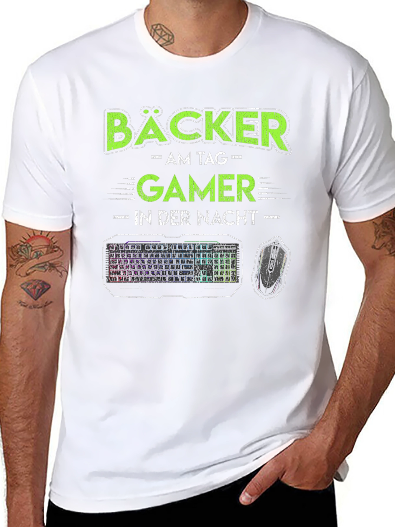 Black Bäcker Gamer T-Shirt - Baker by Day, Gamer by Night! view 8