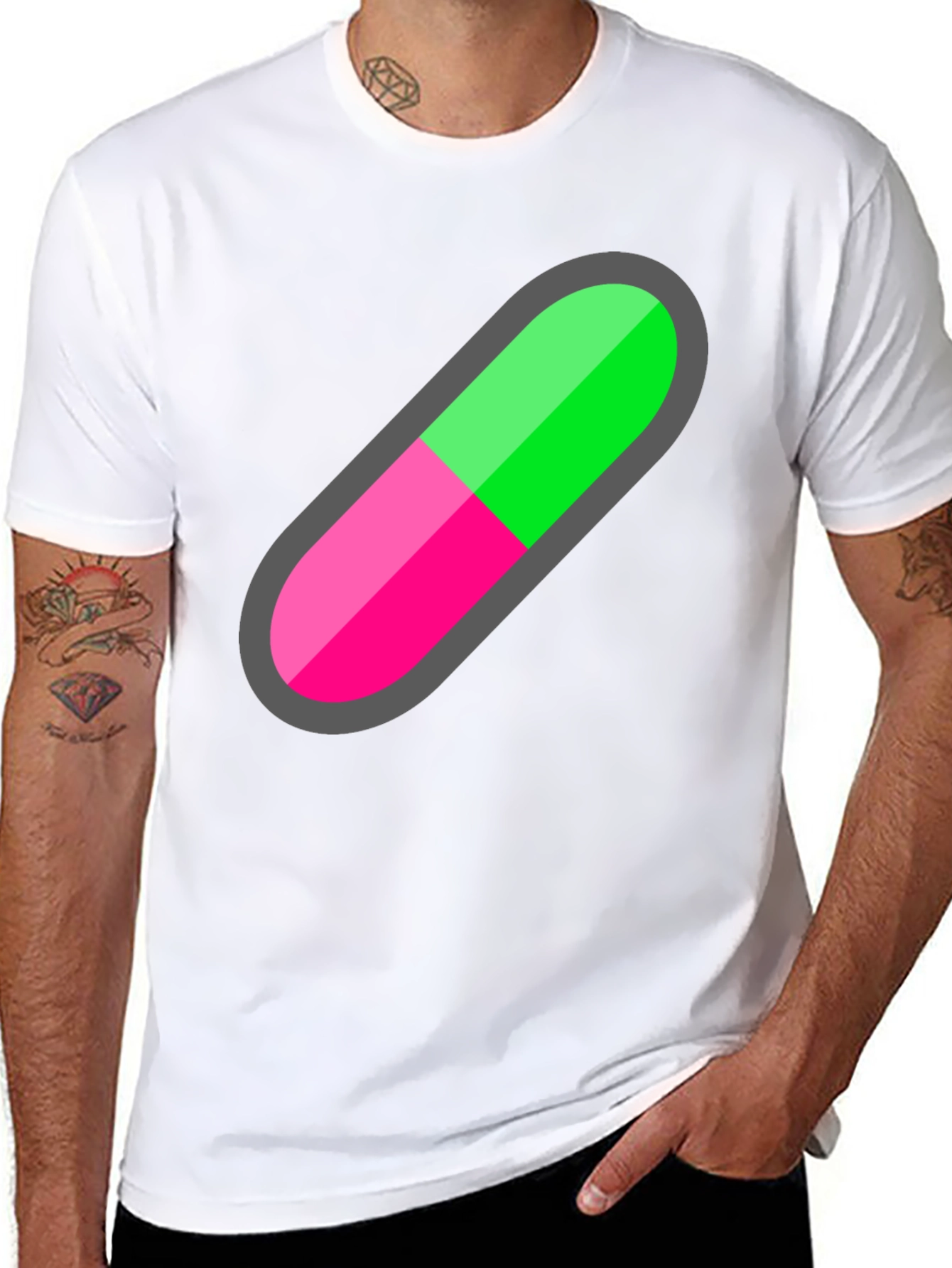 Black Pill Capsule Graphic Tee - Unique Trendy Design view 8