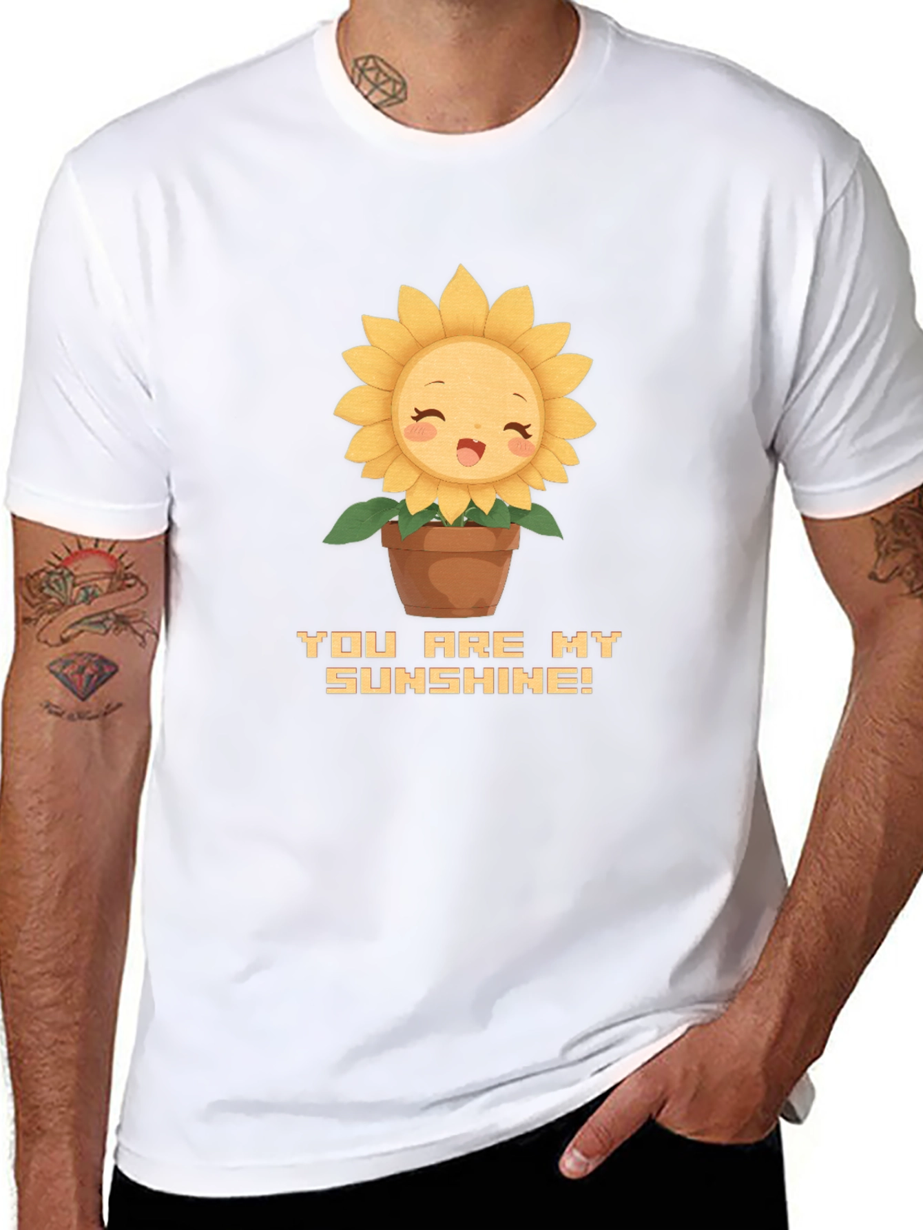 Black Cute Sunflower You Are My Sunshine Graphic T-Shirt view 8