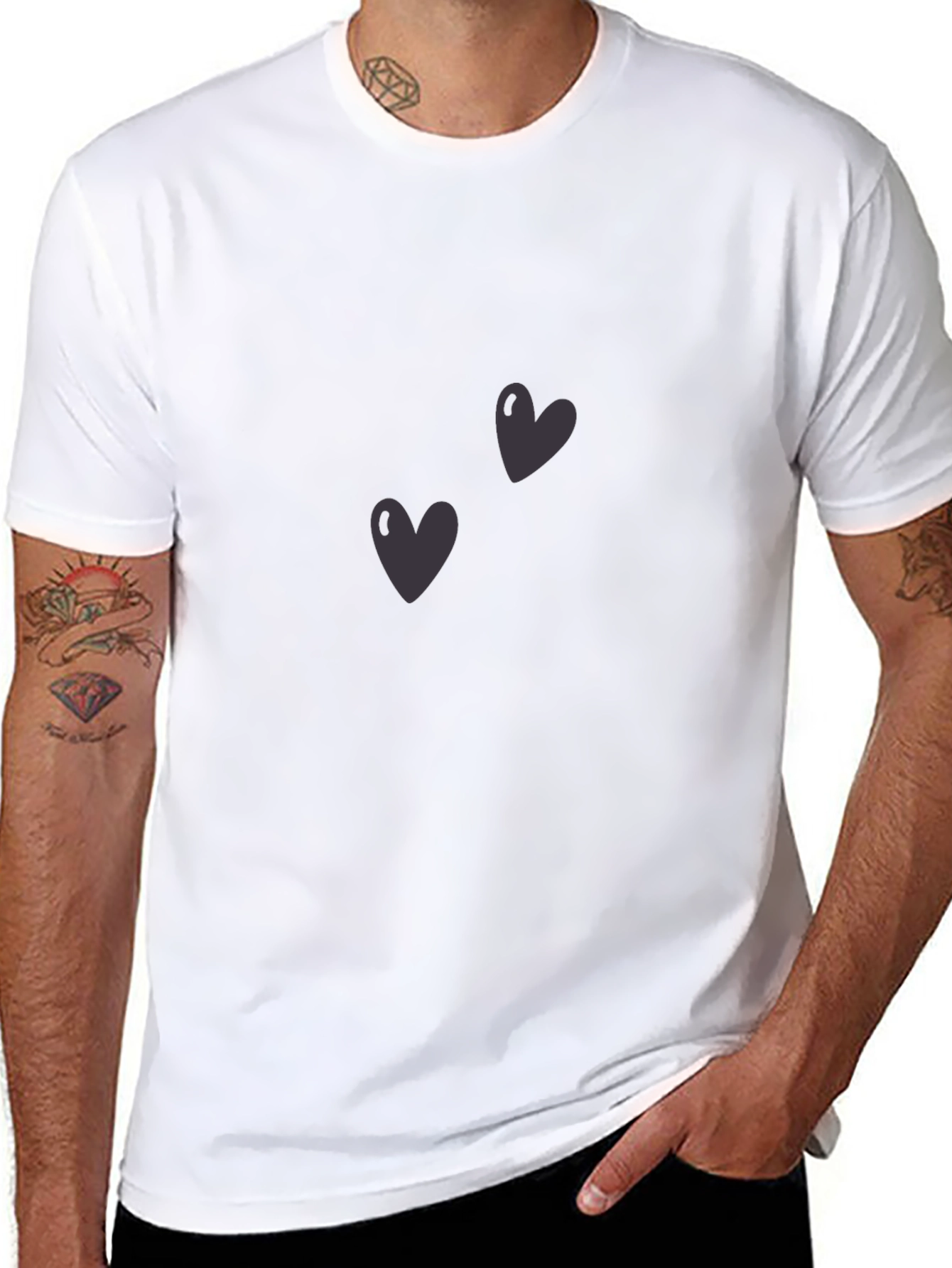 Black Heart Graphic Black T-Shirt | Casual Menswear view 8