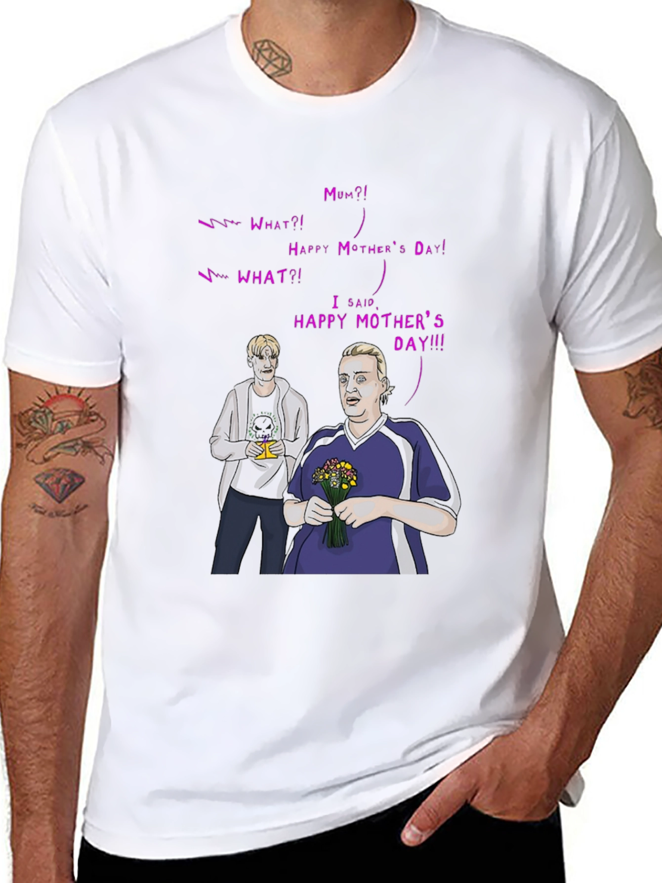 Black Happy Mother's Day T-Shirt - Funny Graphic Tee view 8