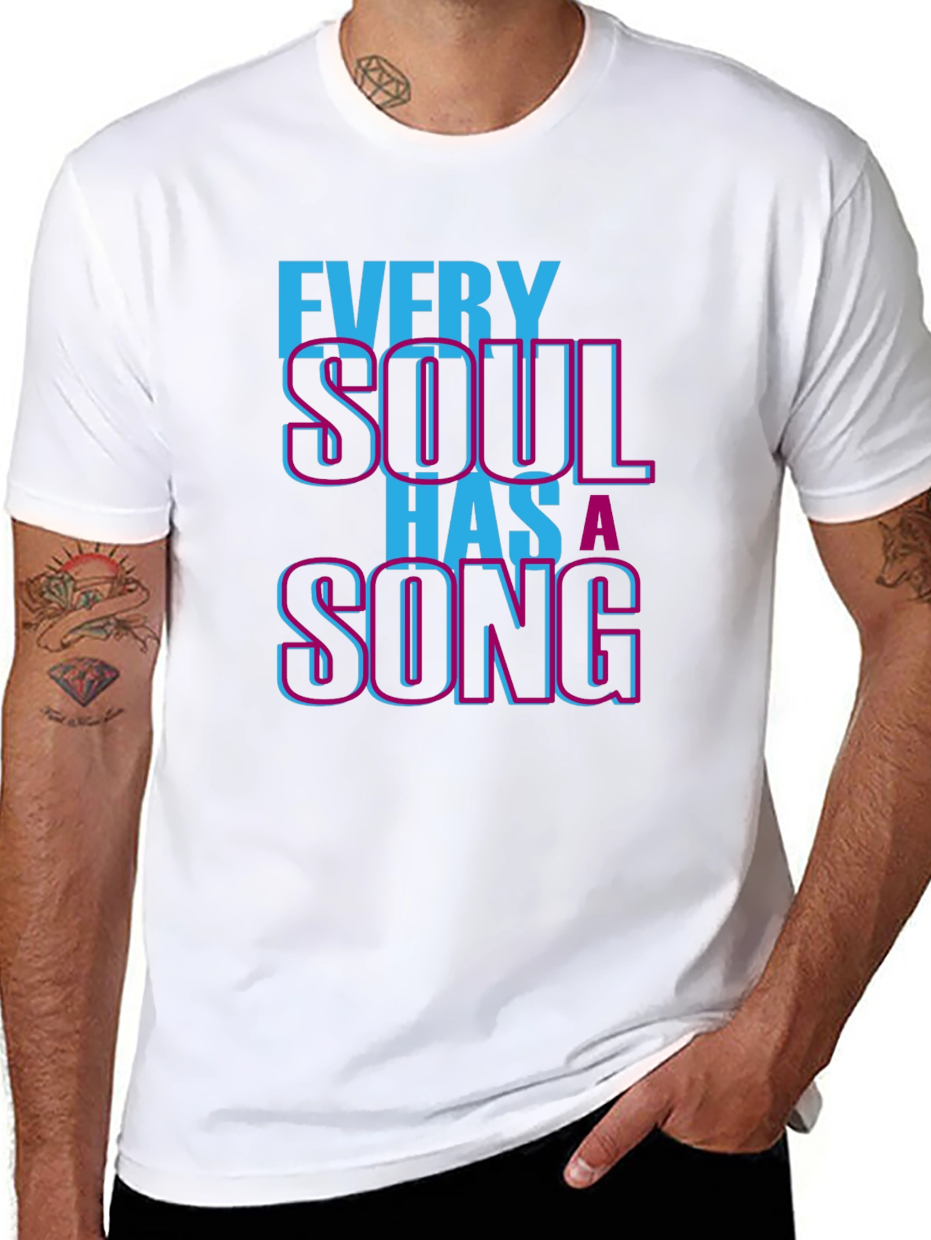 Black Every Soul Has a Song Graphic T-Shirt view 8
