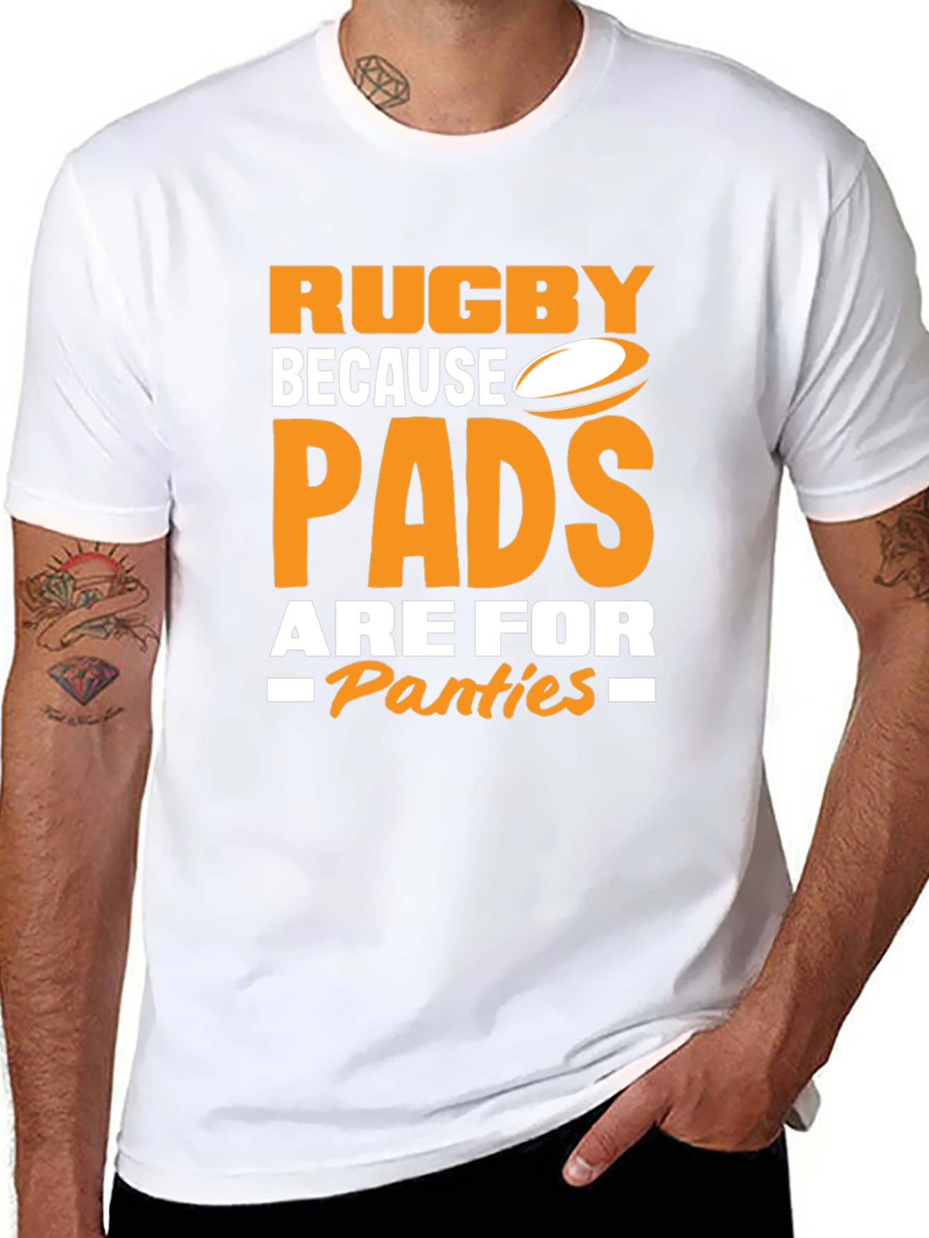 Black Rugby Pads Panties Graphic Tee view 8