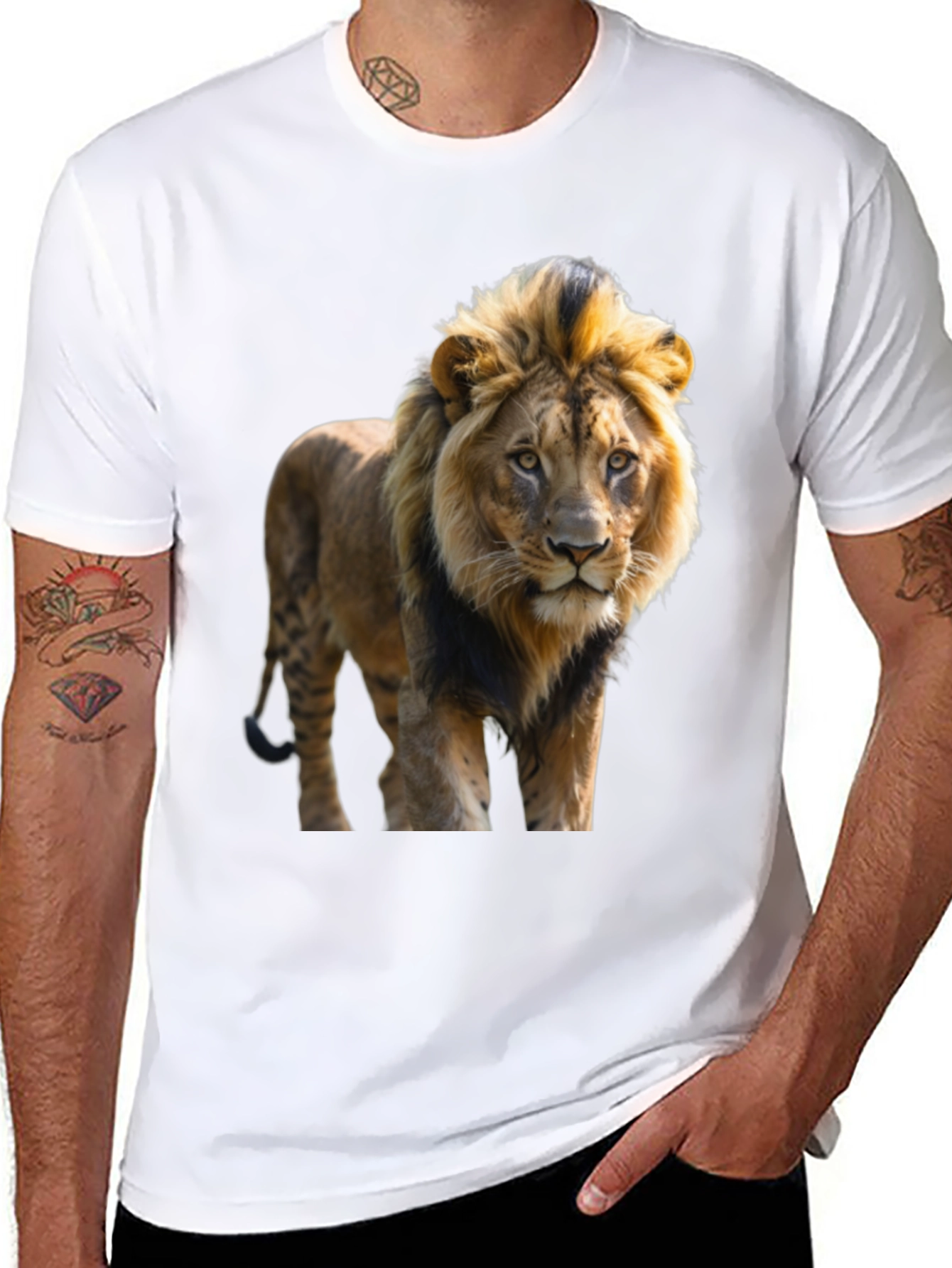 Black Lion Graphic Tee - Men's Black T-Shirt view 8