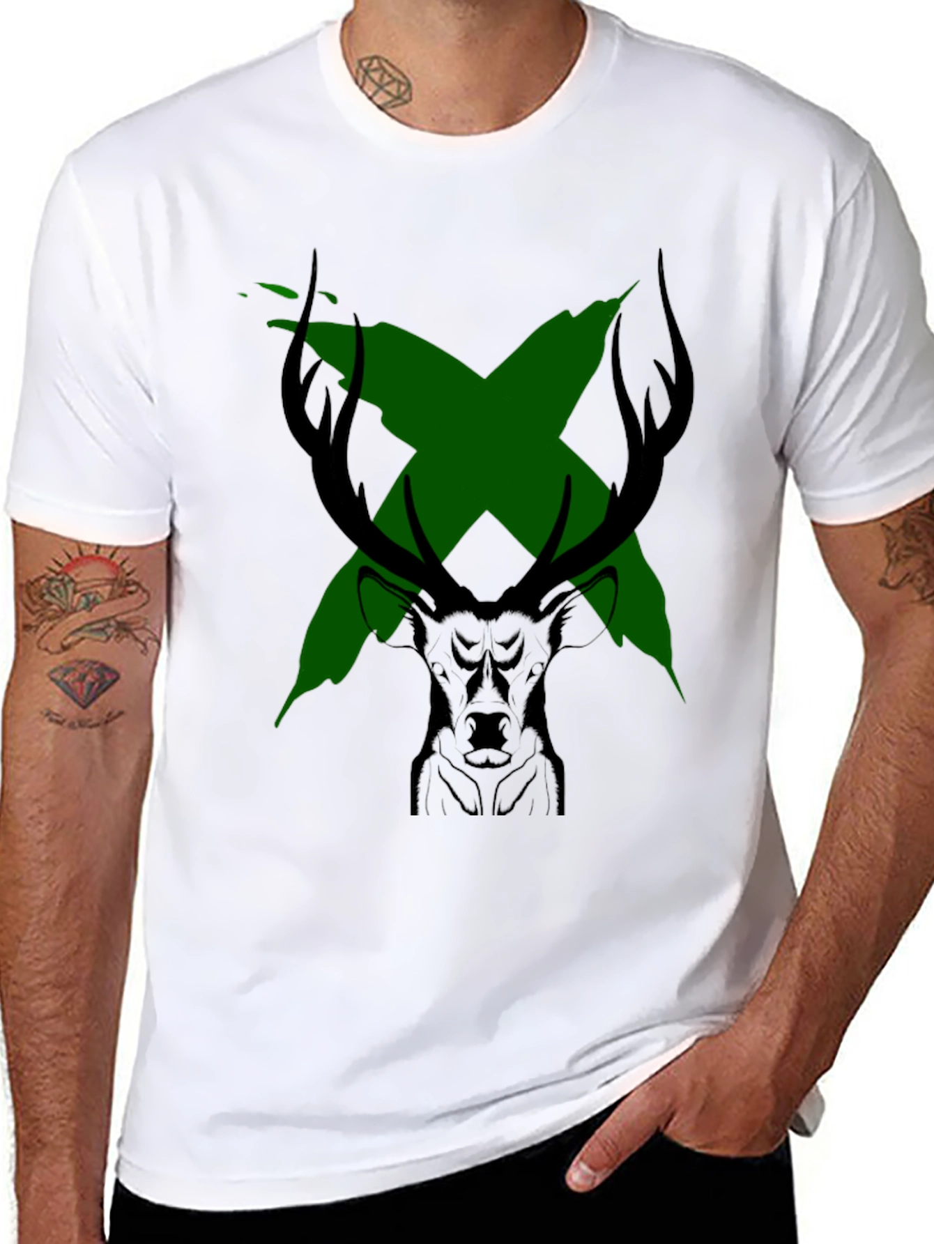 Black Deer X Graphic Black T-Shirt view 8